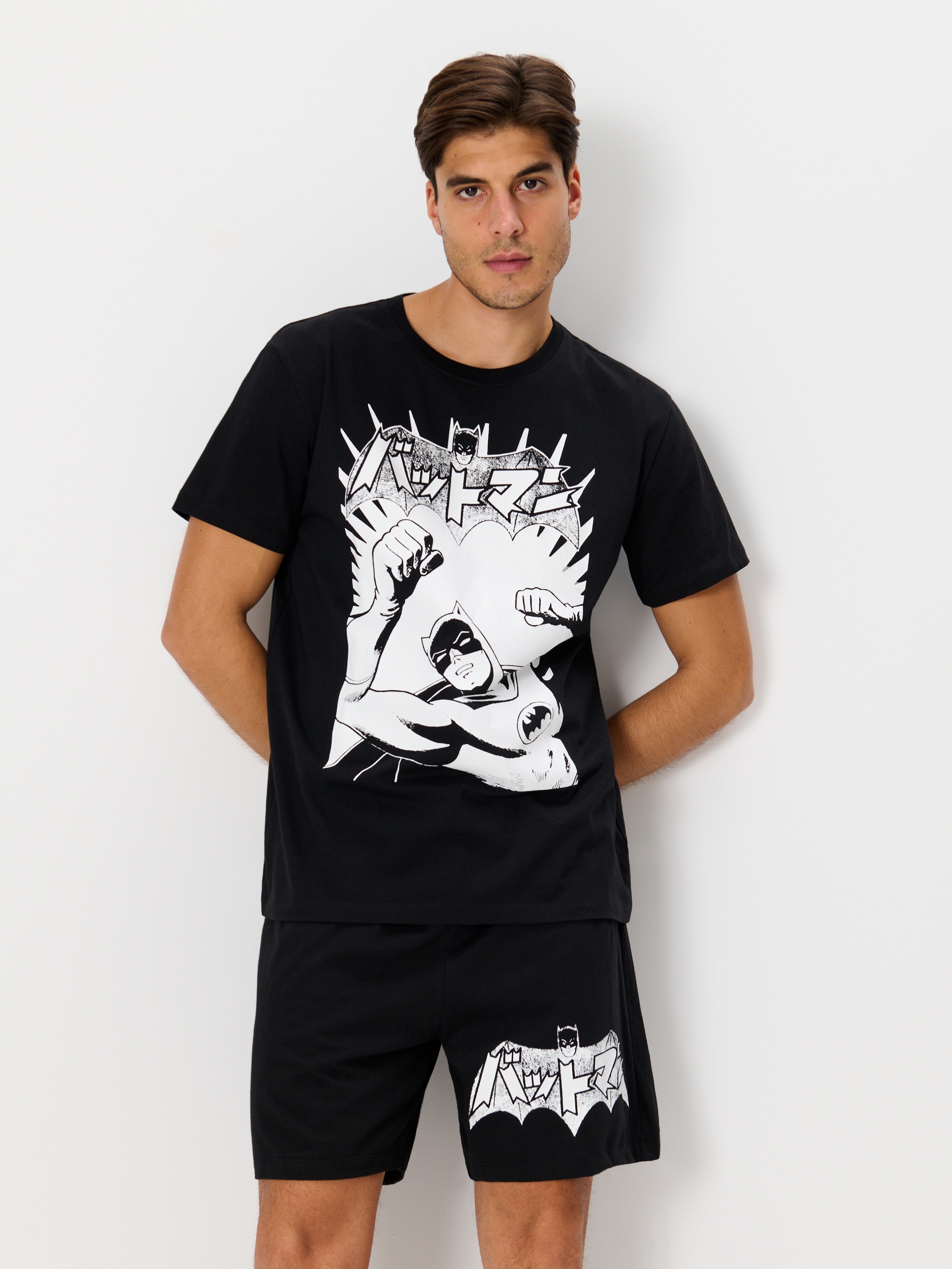 Sinsay - Bawełniana piżama Batman - czarny