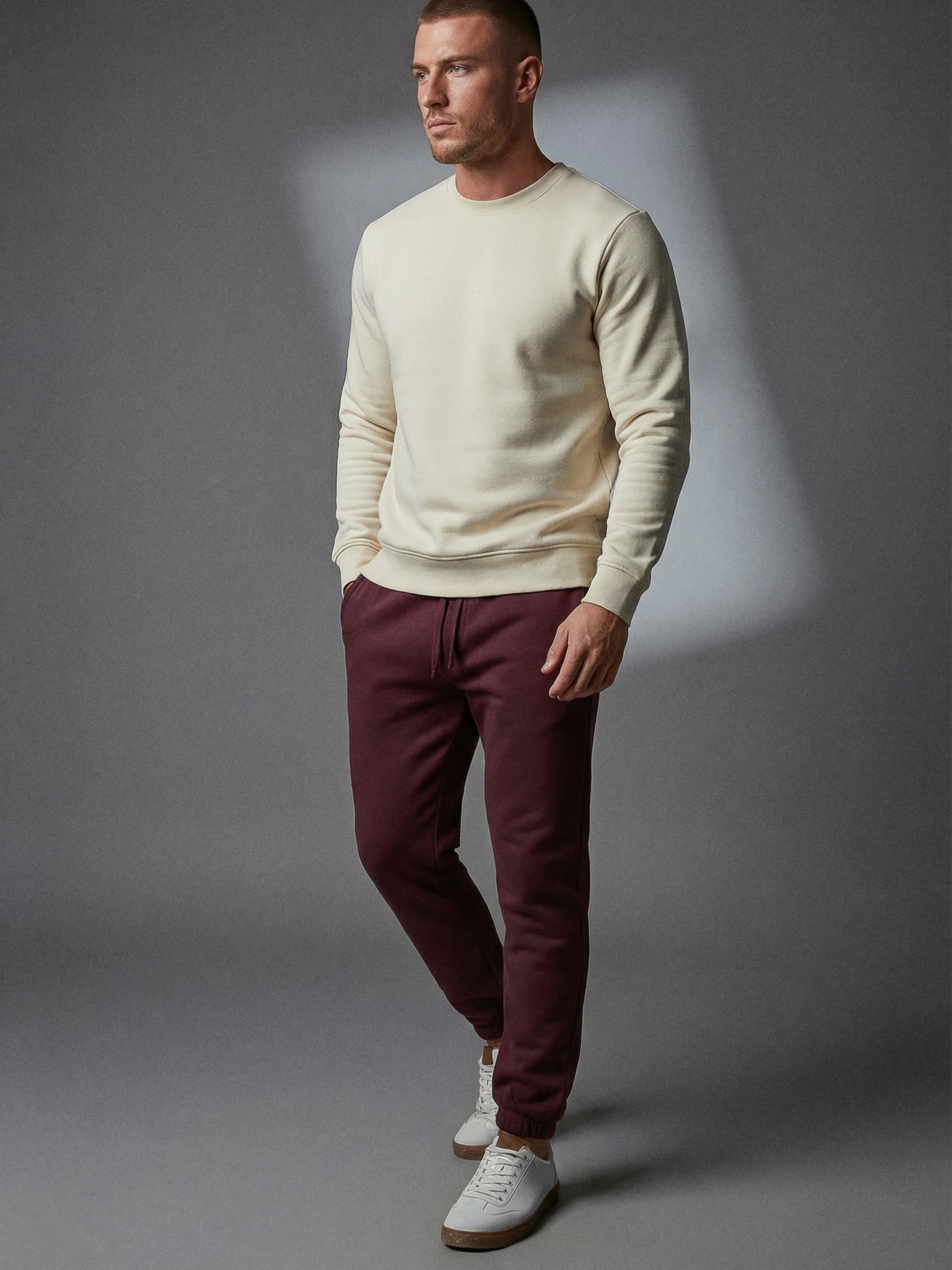 Sinsay - Spodnie dresowe jogger - bordowy