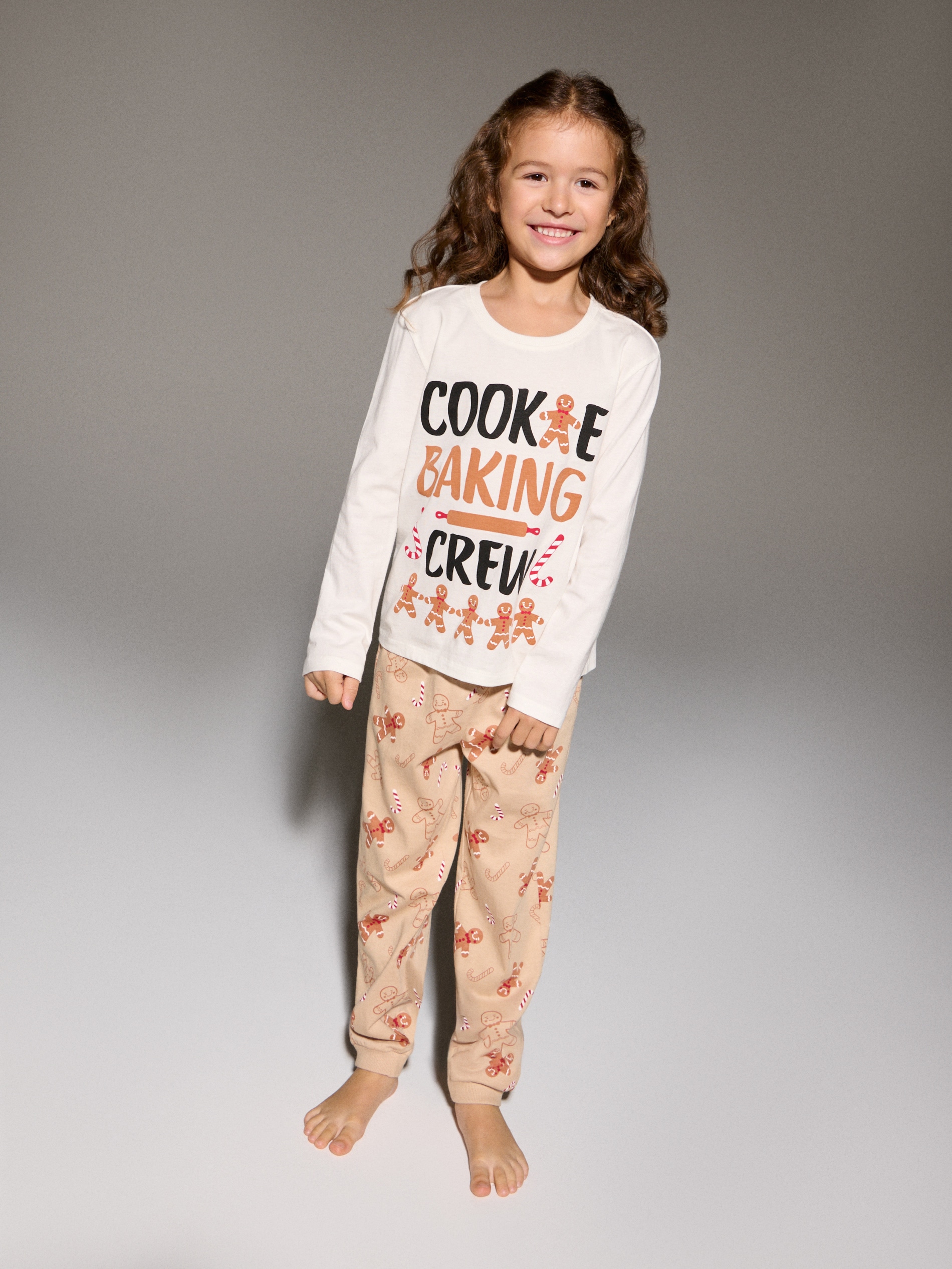 Sinsay - Βαμβακερή πιτζάμα δύο τεμαχίων - κρεμ φωτογραφία