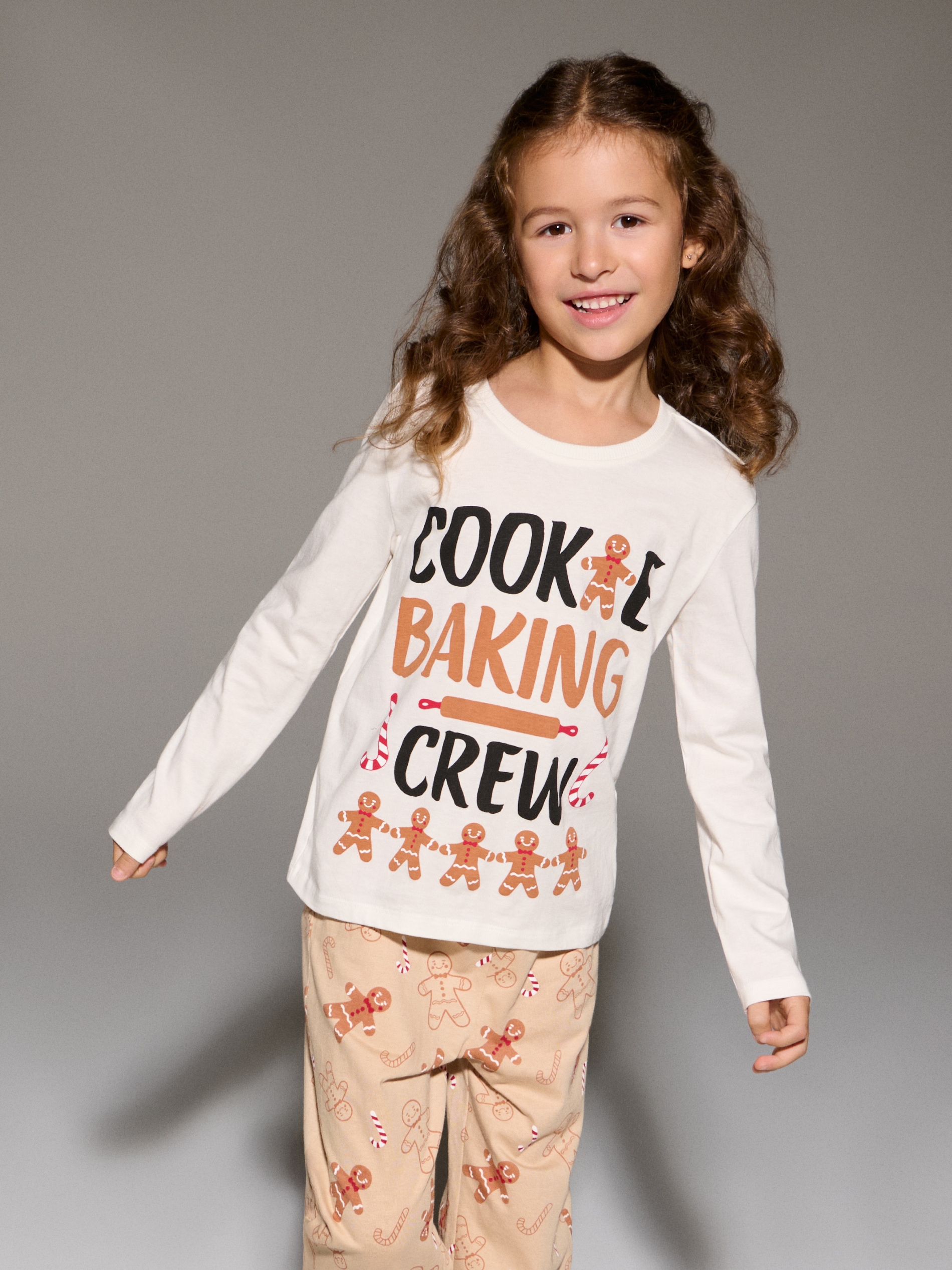 Sinsay - Βαμβακερή πιτζάμα δύο τεμαχίων - κρεμ φωτογραφία