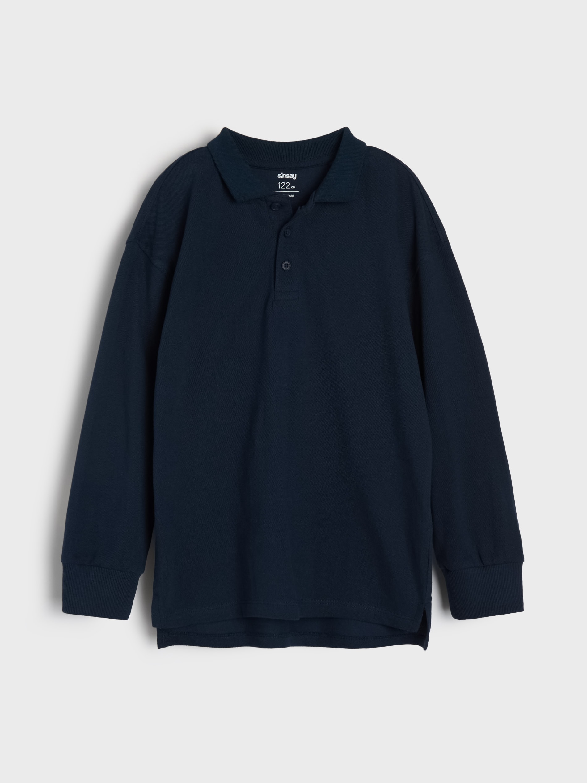 Sinsay - Koszulka polo z długim rękawem - granatowy