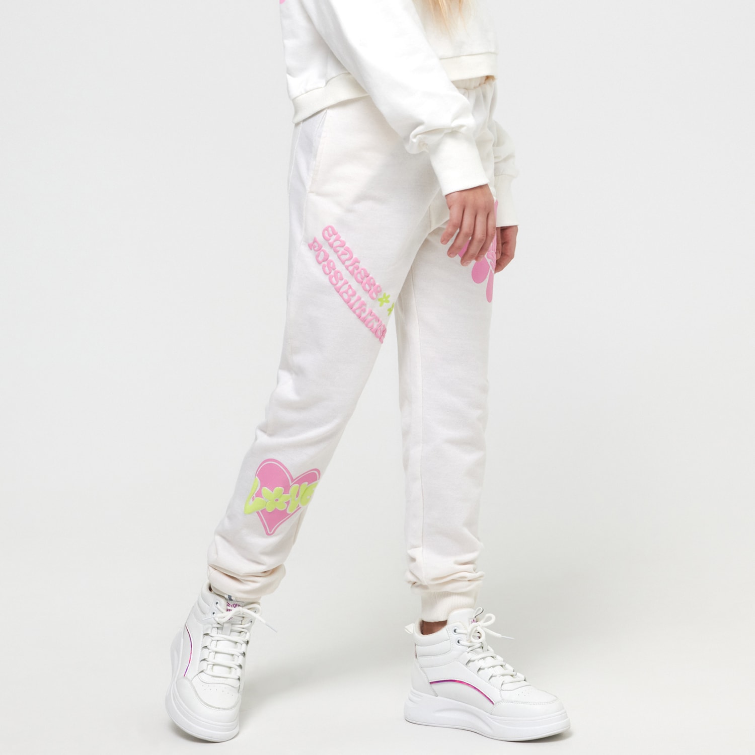 Sinsay - Pantaloni sport jogger - Ivory