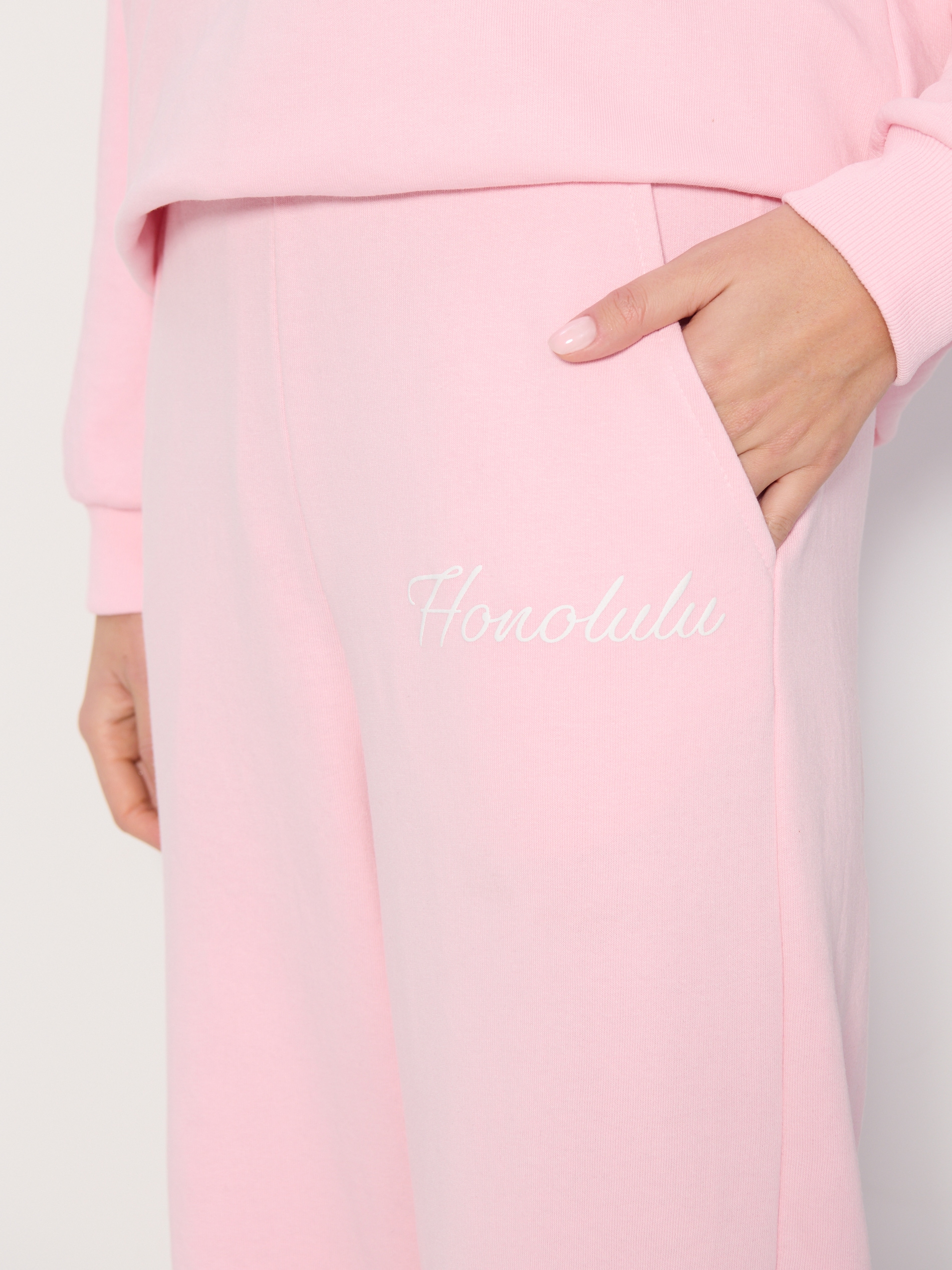 Sinsay - Παντελόνι φόρμας με φαρδιές γραμμές - ροζ παστελ φωτογραφία