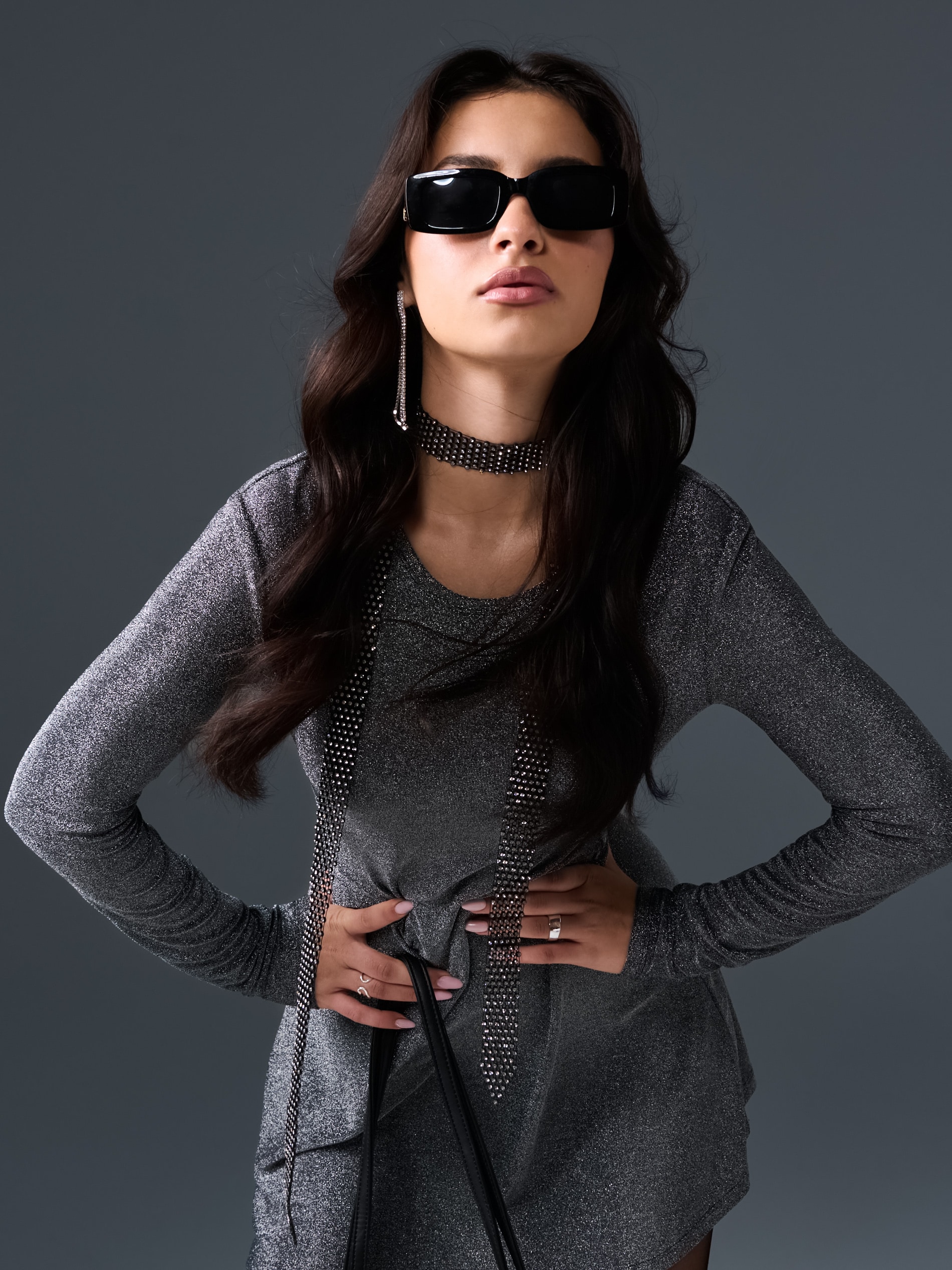 Sinsay - Mini φόρεμα - ασημι φωτογραφία