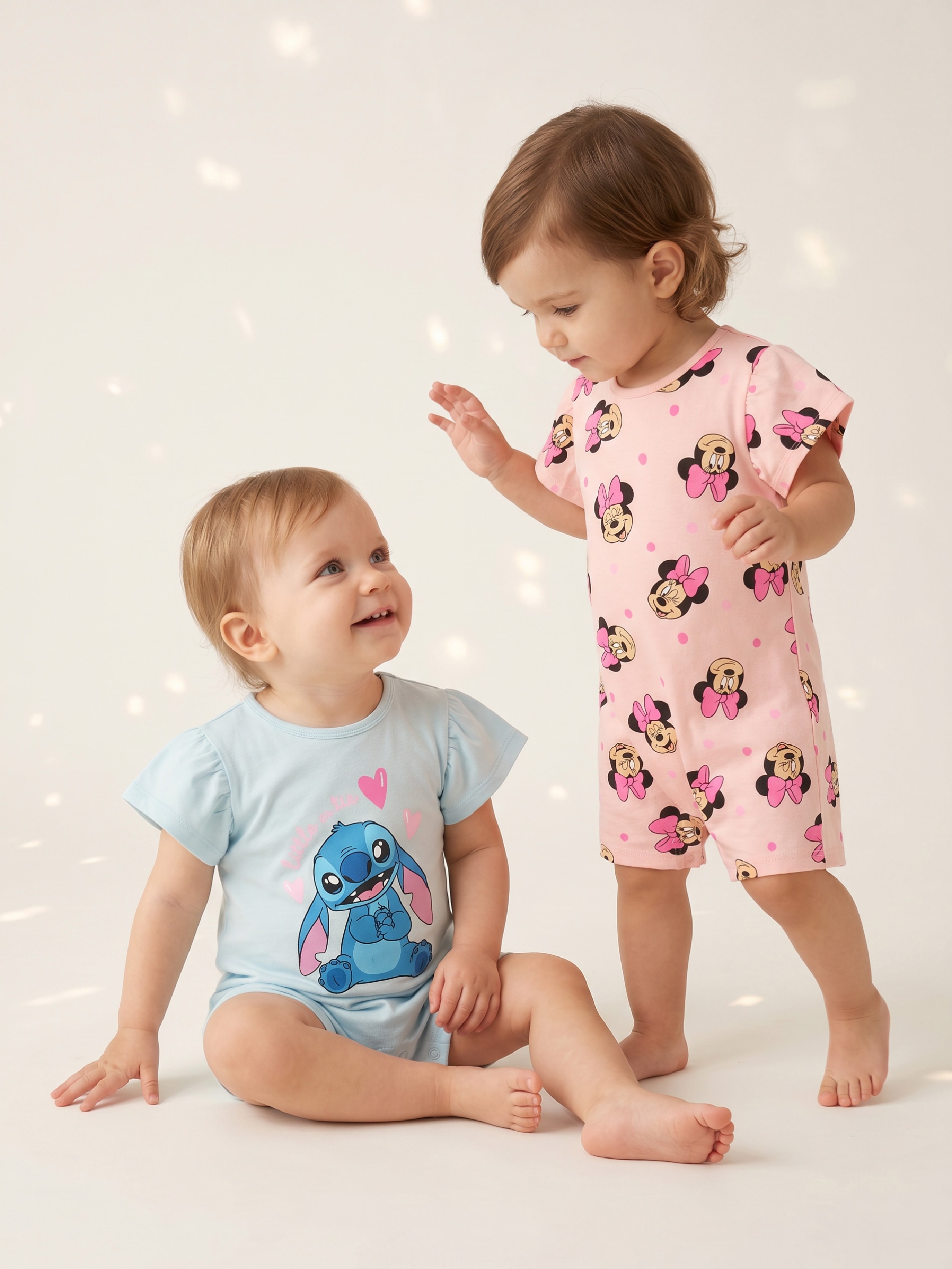 Bawełniane rampersy z nadrukiem 2 pack Minnie and Stitch