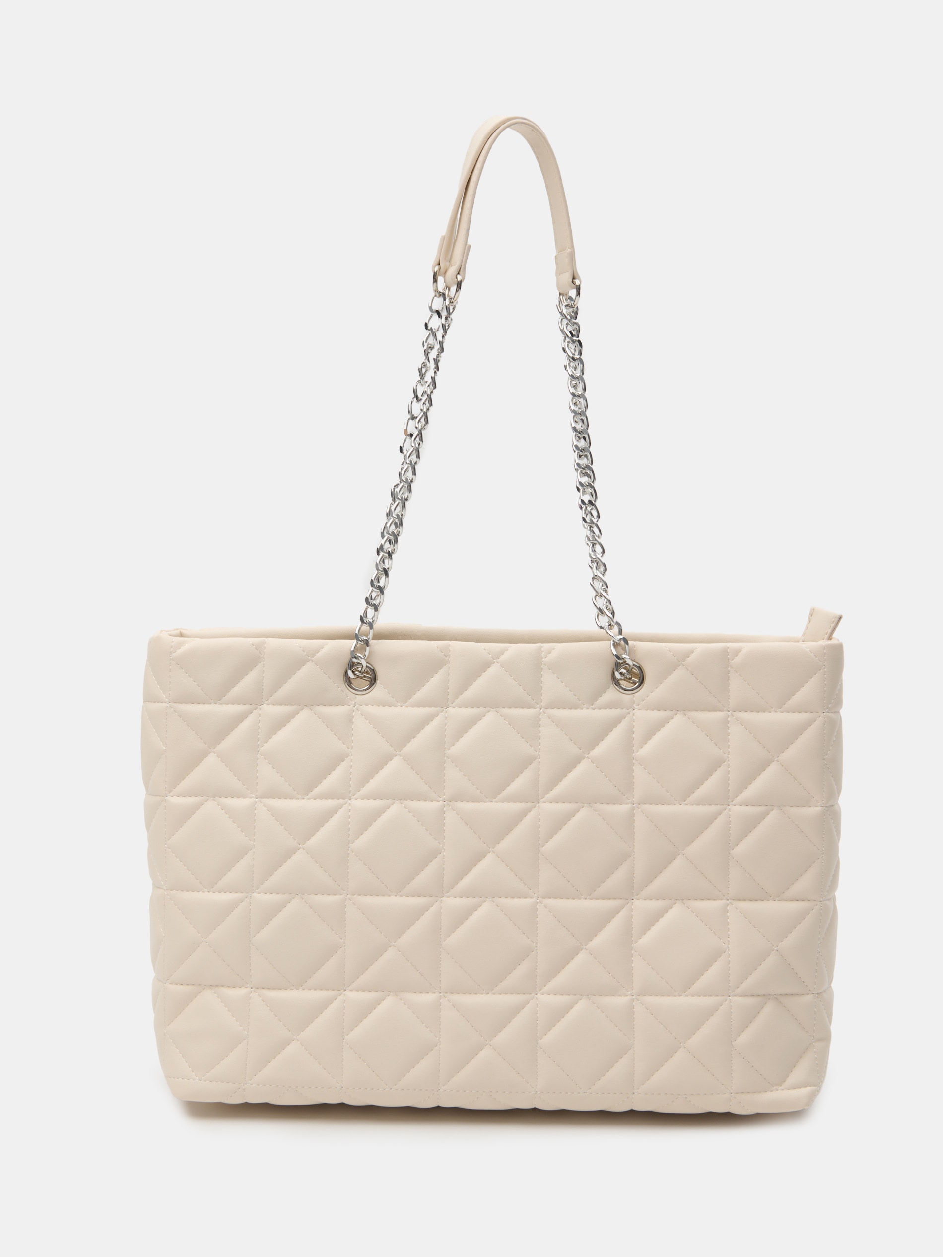 Sinsay - Pikowana torebka shopper - kremowy