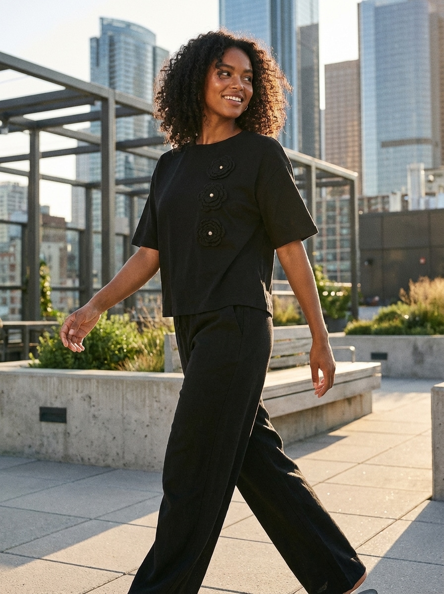 Sinsay - Bawełniana koszulka z aplikacją 3D - czarny