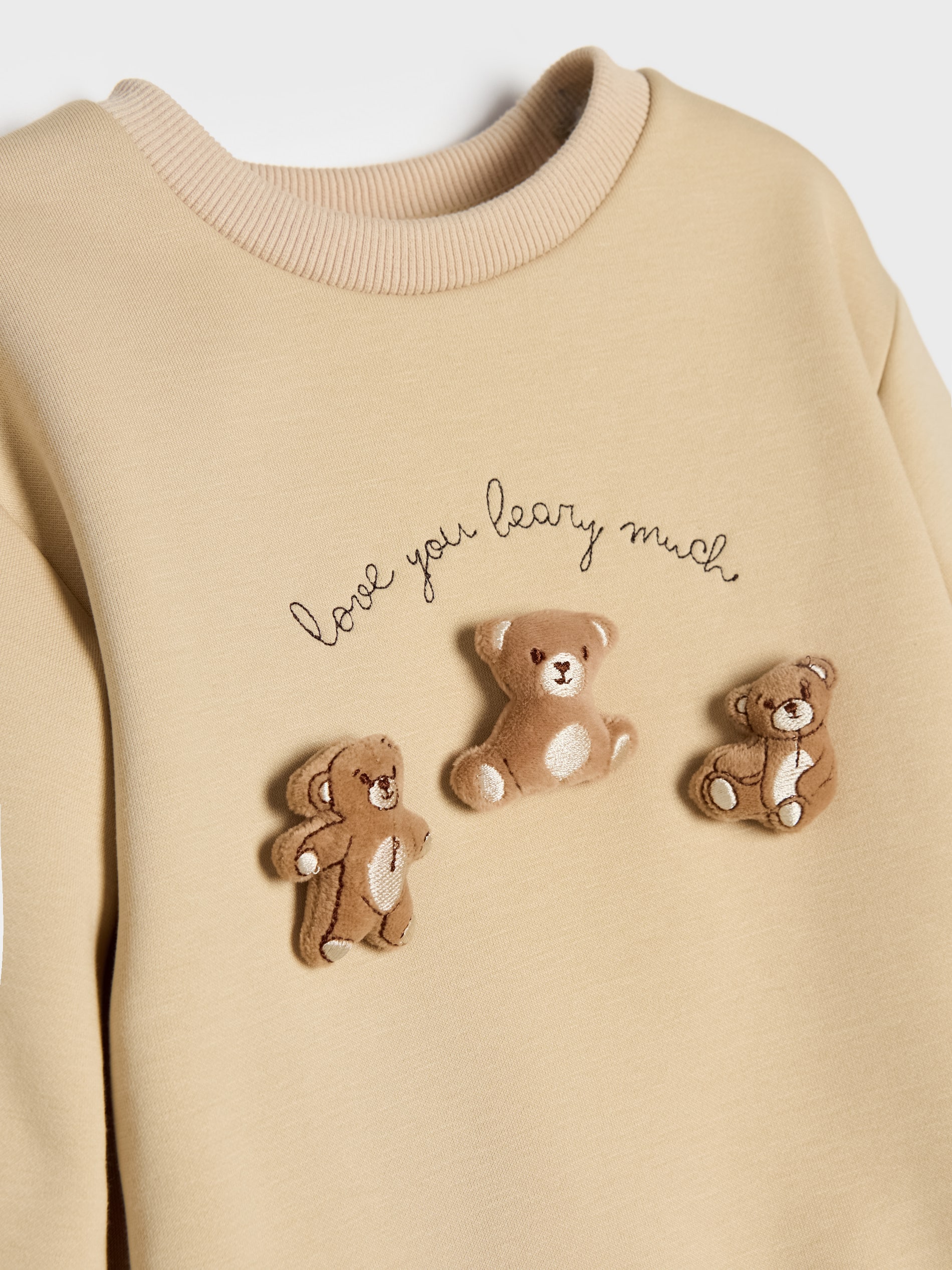 Sinsay - Φούτερ με στρογγυλή λαιμόκοψη - κρεμ φωτογραφία