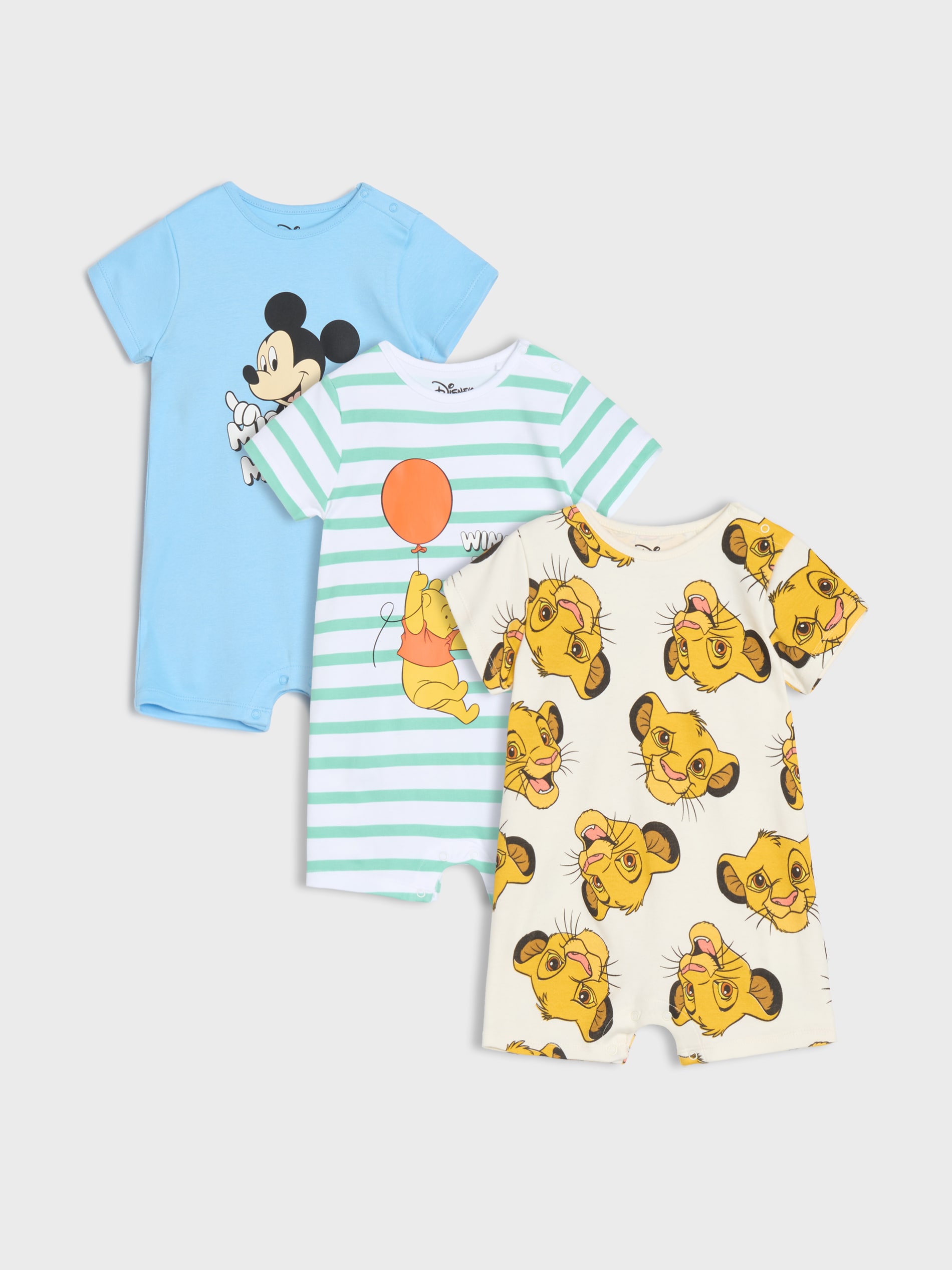Sinsay - Rampersy 3 pack Disney - błękitny