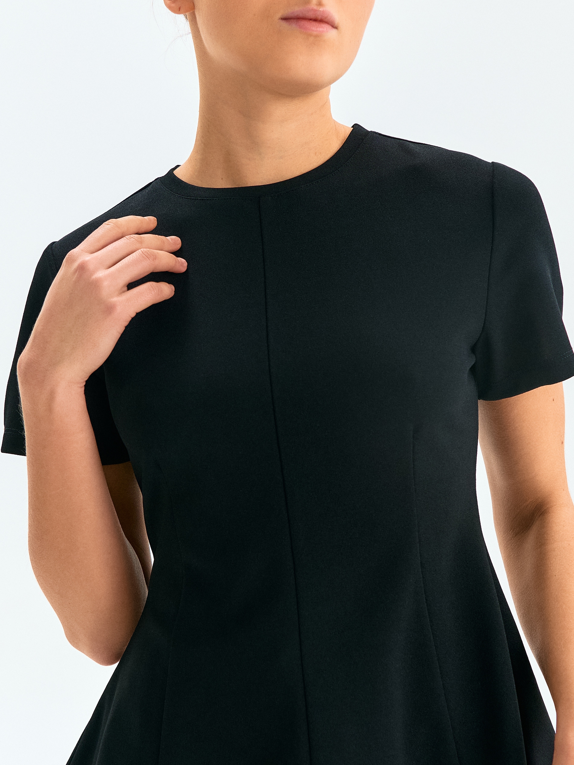 Sinsay - Koszulka z ozdobnymi falbanami - czarny