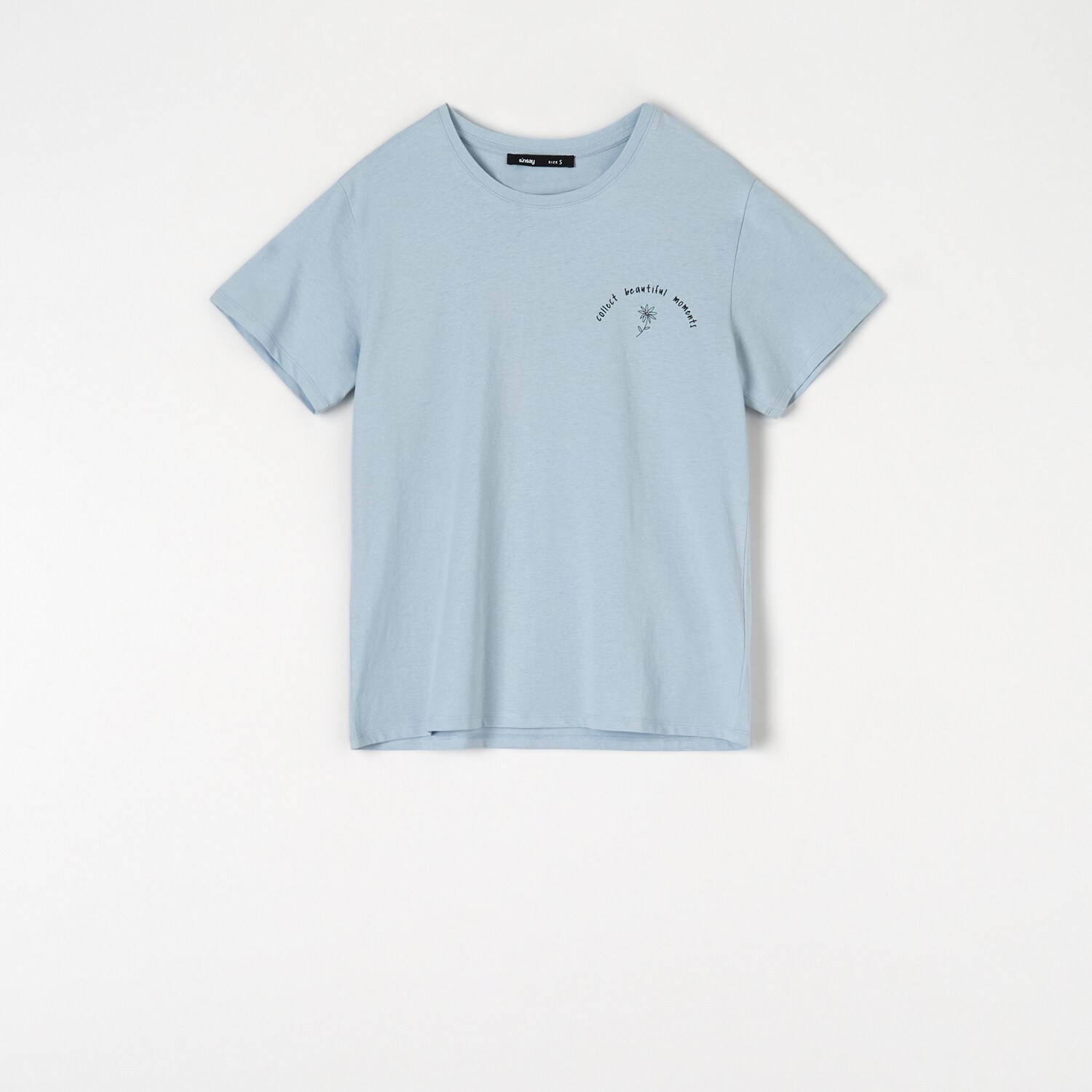 Sinsay – Tricou cu imprimeu – Albastru Albastru imagine noua