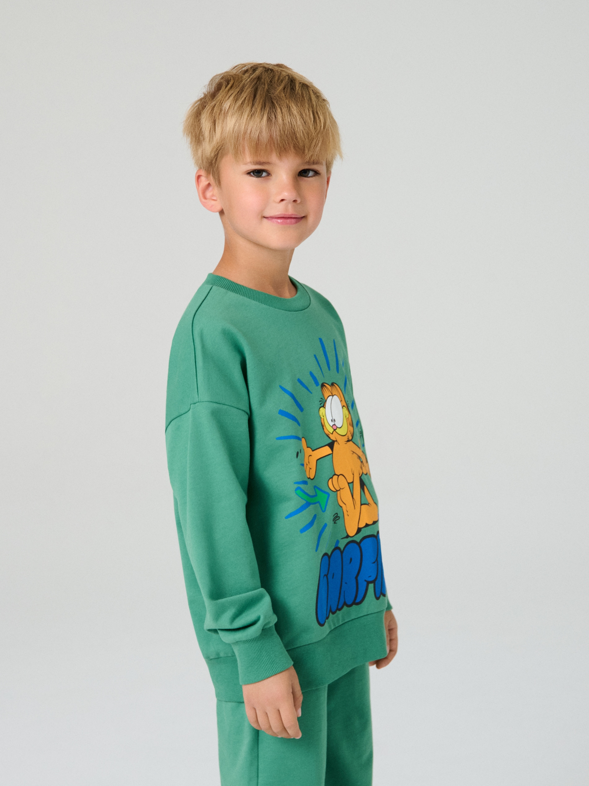 Sinsay - Φούτερ με στάμπα Garfield - πρασινο φωτογραφία