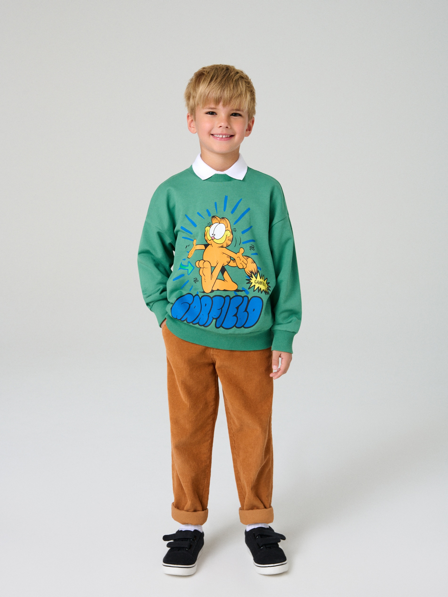 Sinsay - Φούτερ με στάμπα Garfield - πρασινο φωτογραφία