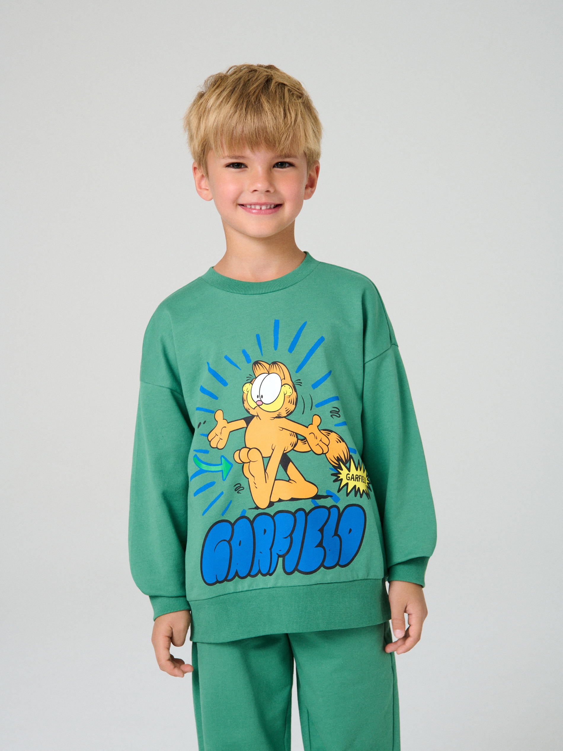 Sinsay - Φούτερ με στάμπα Garfield - πρασινο φωτογραφία