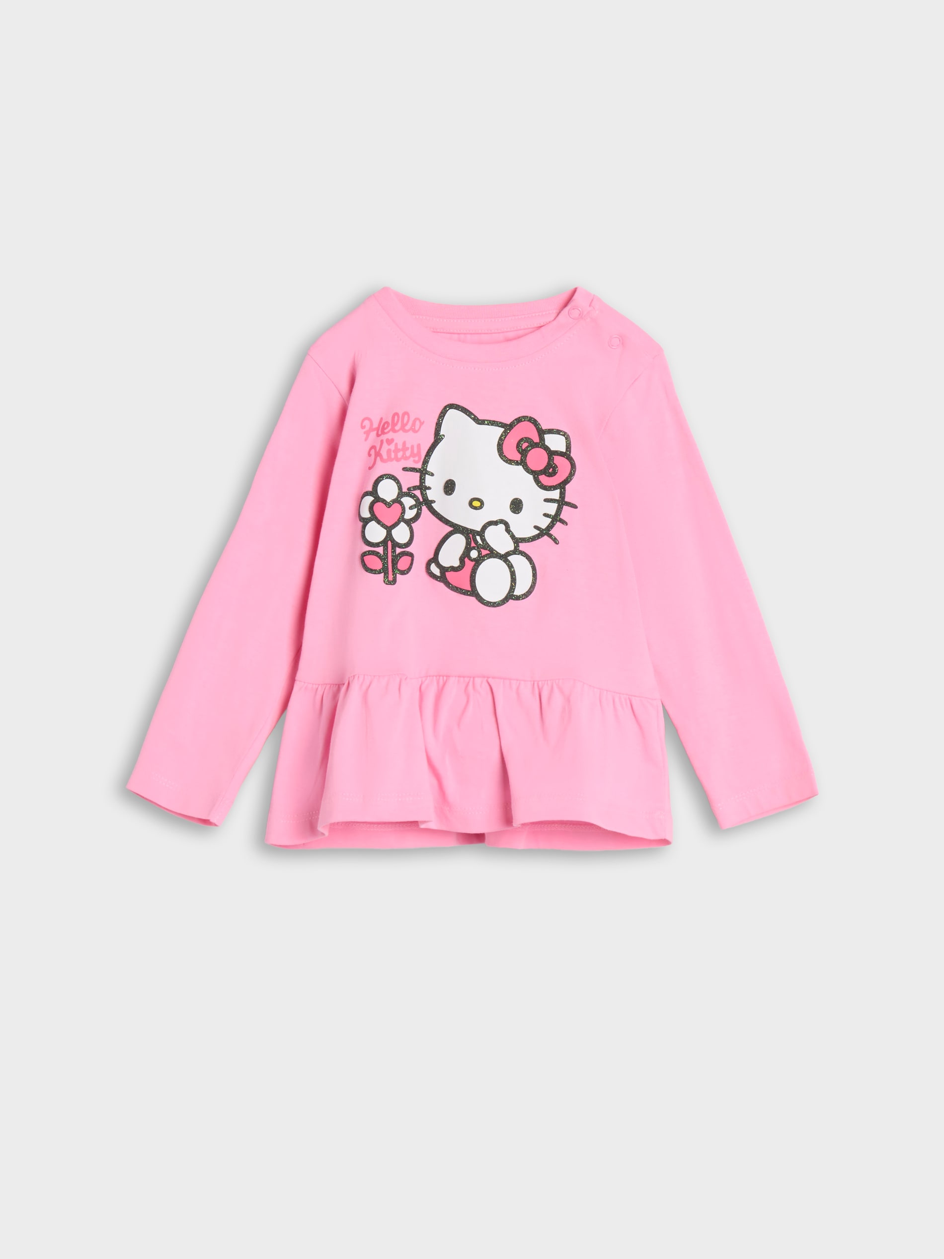 Sinsay - Koszulka z długimi rękawami Hello Kitty - begonia