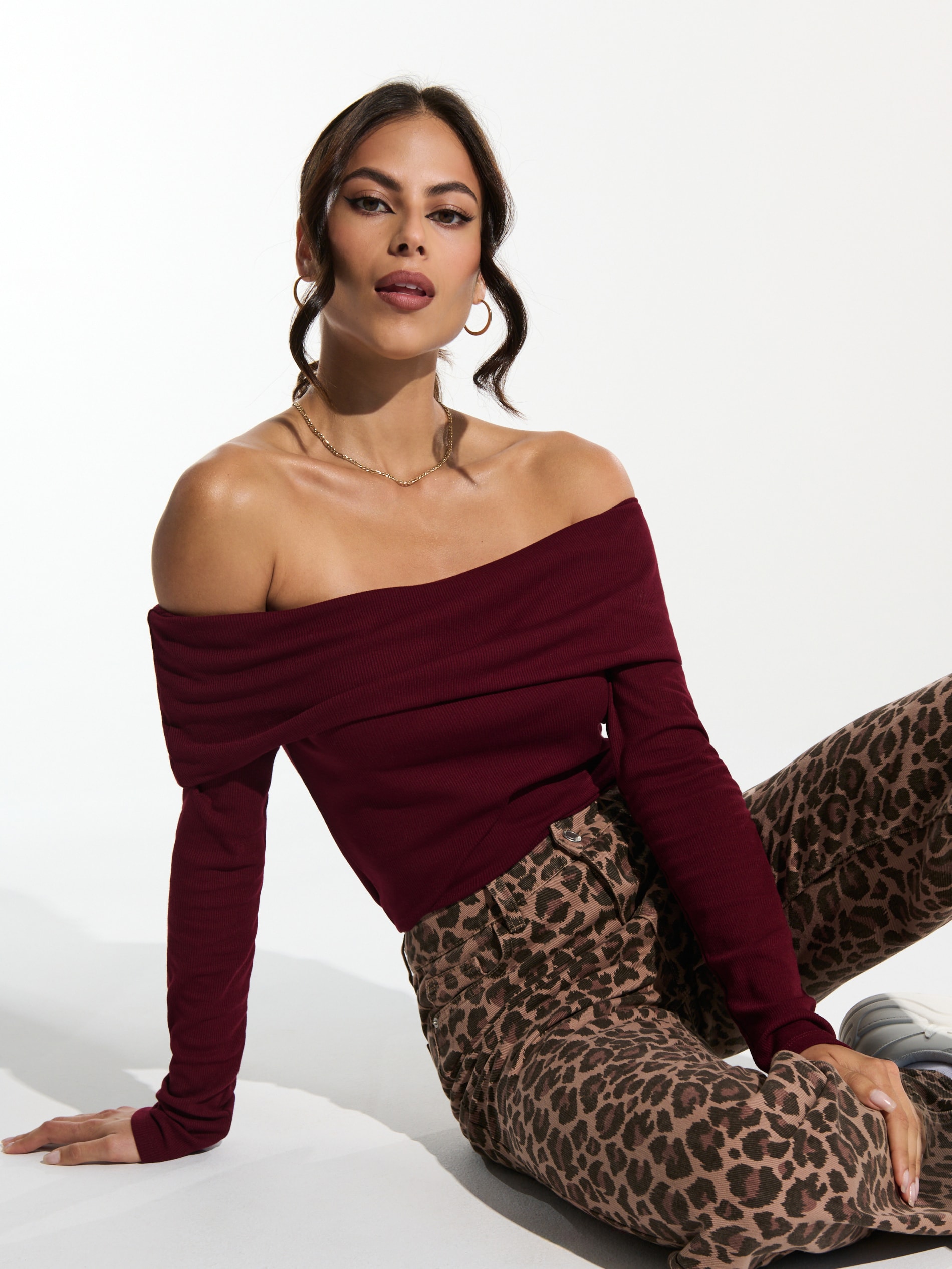 Sinsay - Bluza Dugih Rukava - Maroon