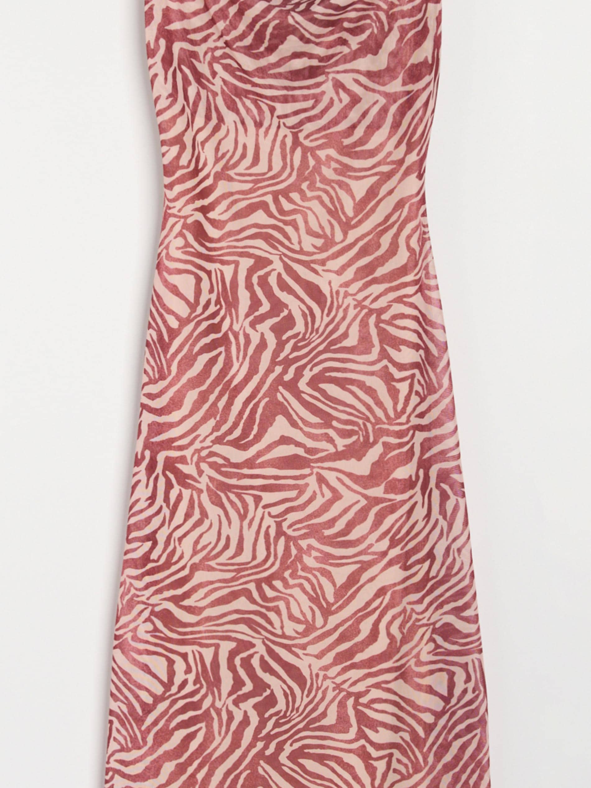 Sinsay - Φόρεμα midi με τιράντες και σχέδιο ζέβρας - burgundy φωτογραφία