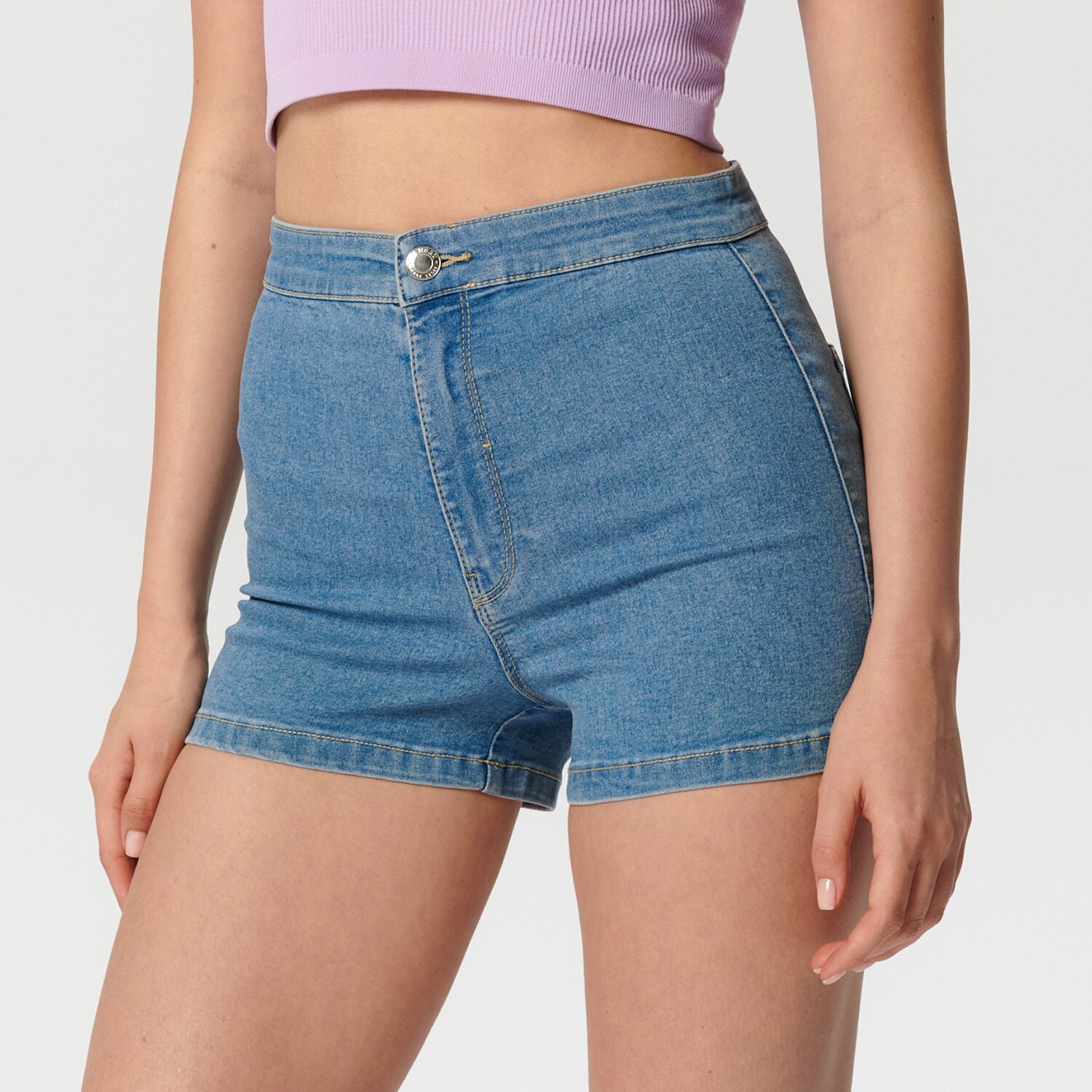 Sinsay - High waist farmer rövidnadrág - Kék akciós termékkép 1