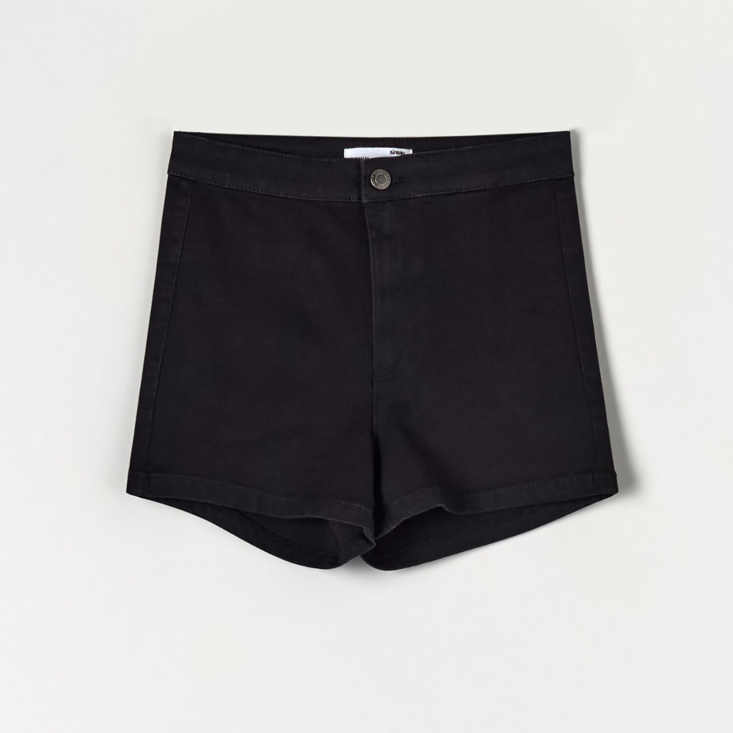 Sinsay – Pantaloni scurți high waist, din denim – Negru All imagine noua