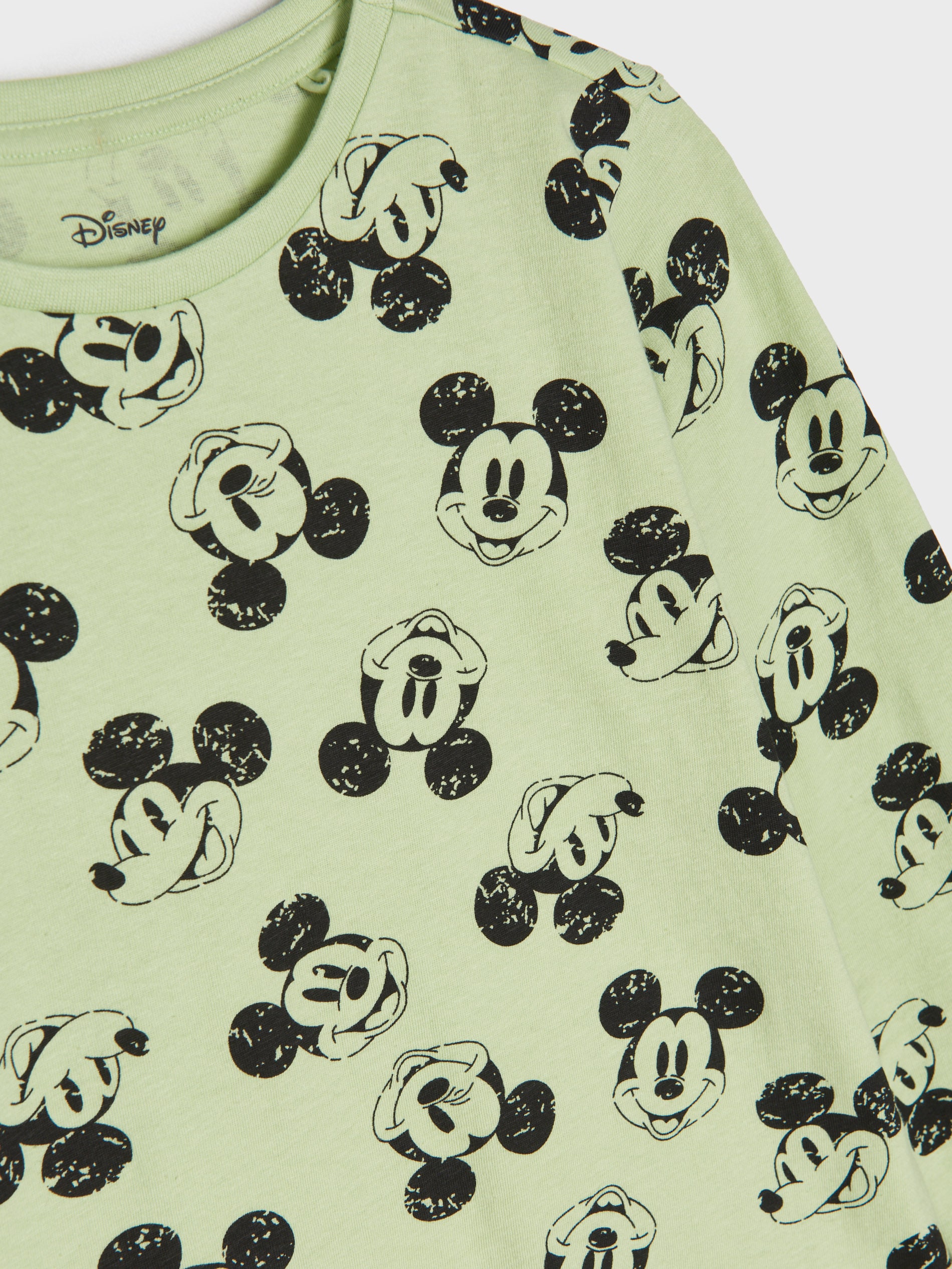 Sinsay - Tricou Mickey Mouse Cu Mânecă Lungă - Verde-pal