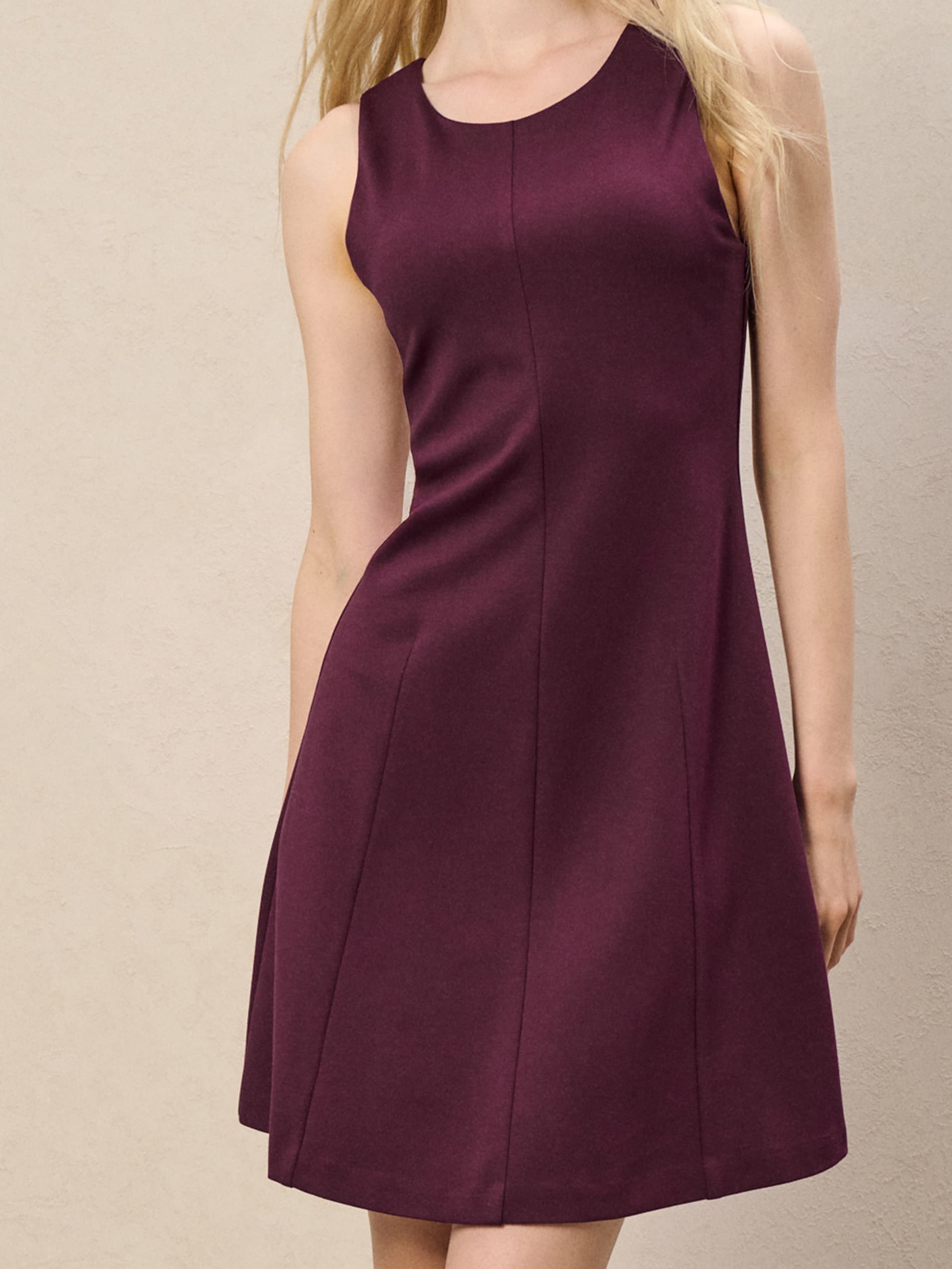 Sinsay - Gładka sukienka mini - bordowy