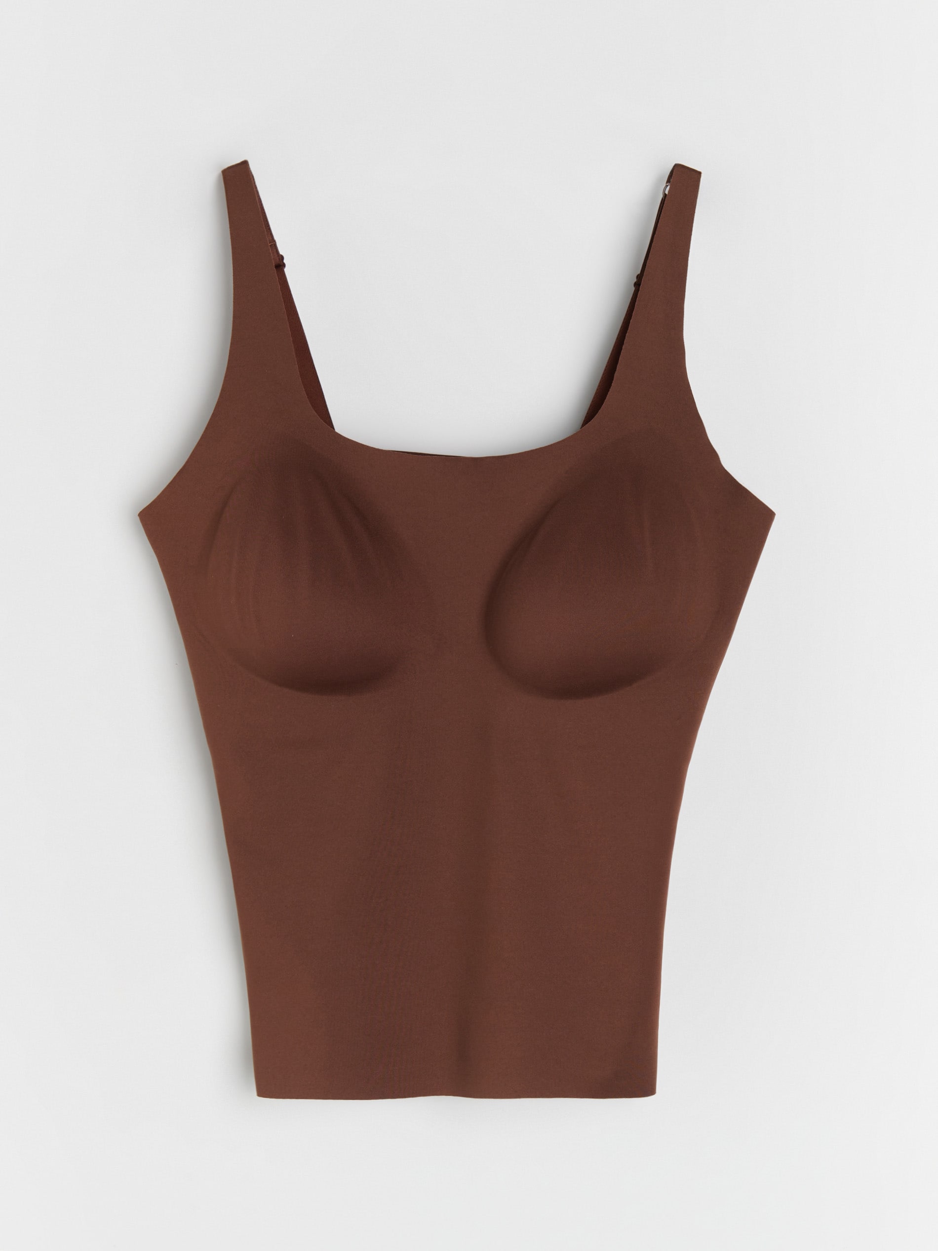 Sinsay - Top z wbudowanymi miseczkami - brązowy