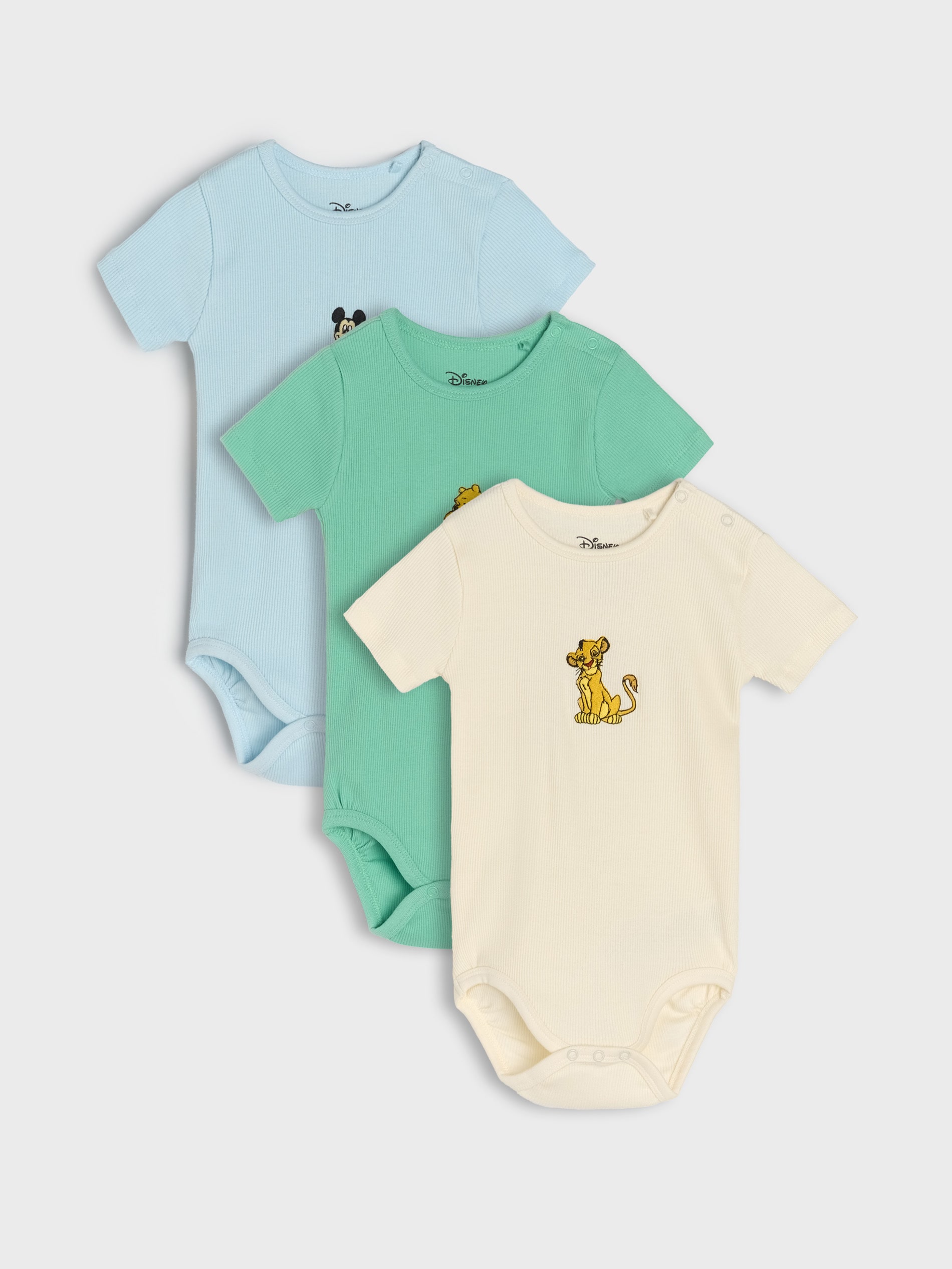 Sinsay - Body 3 pack Mickey Mouse - błękitny