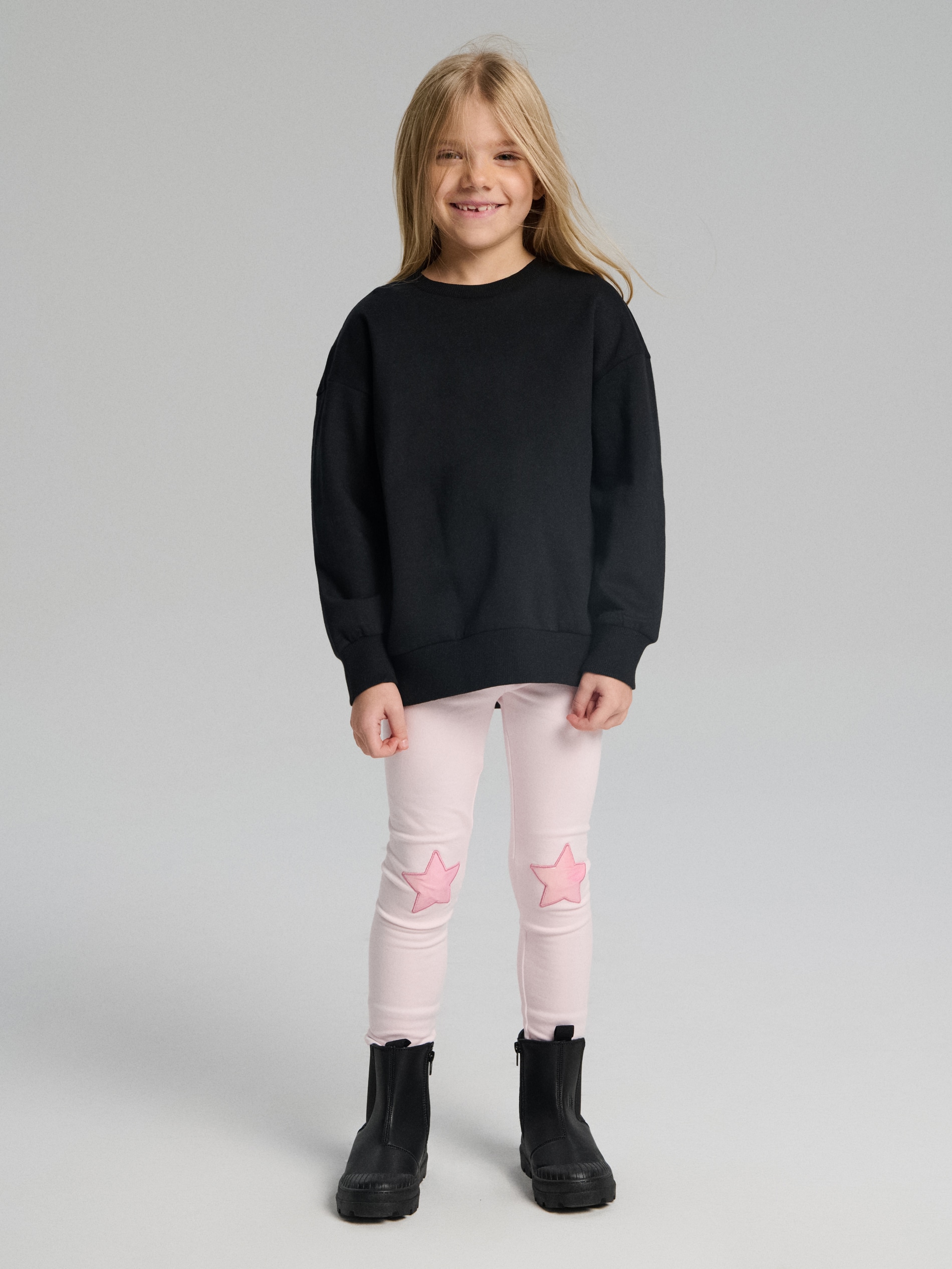 Sinsay - Legginsy z naszywkami w kształcie gwiazdki - różowy