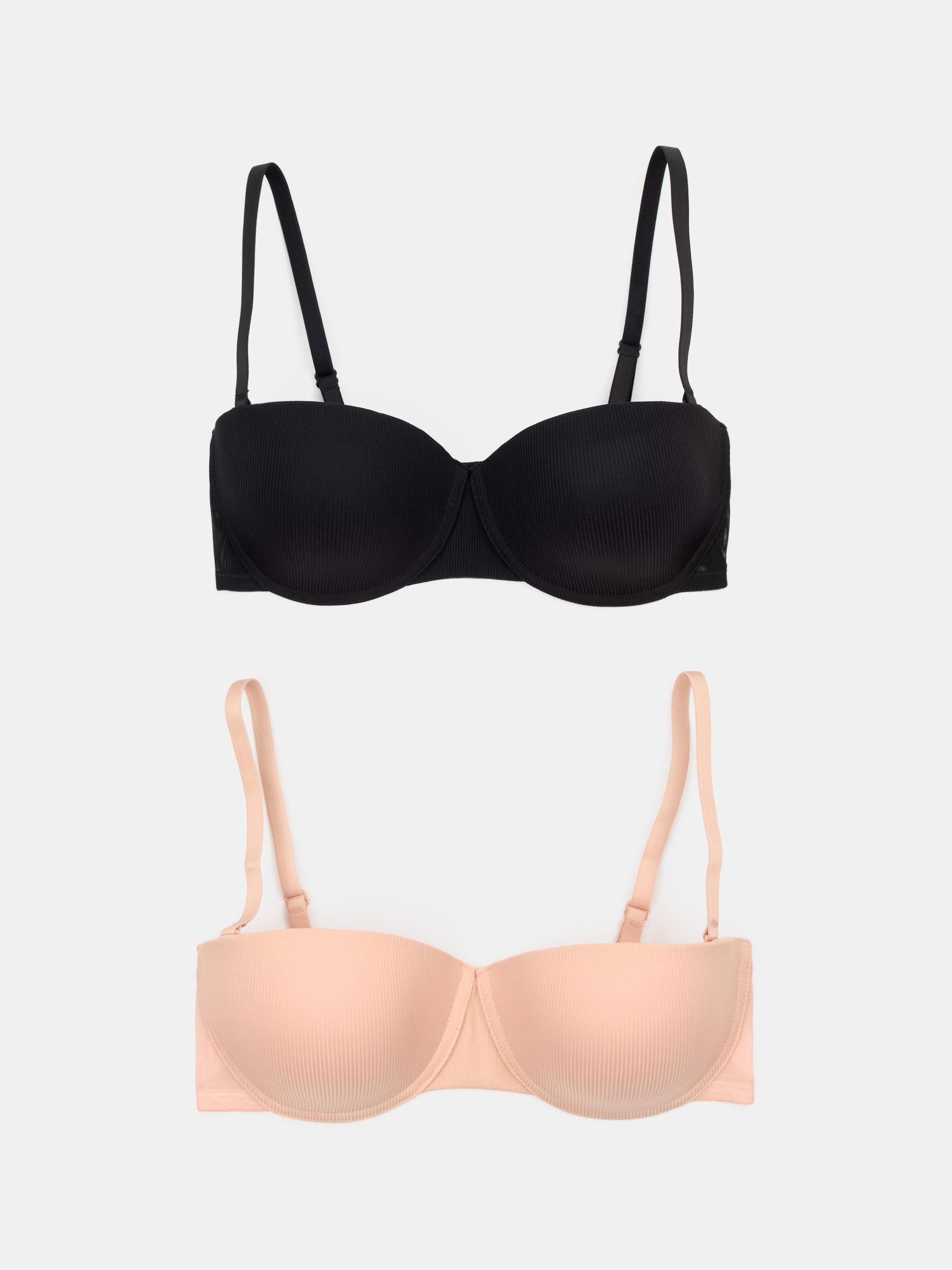 Sinsay - Prążkowane biustonosze balkonetki 2 pack - wielobarwny