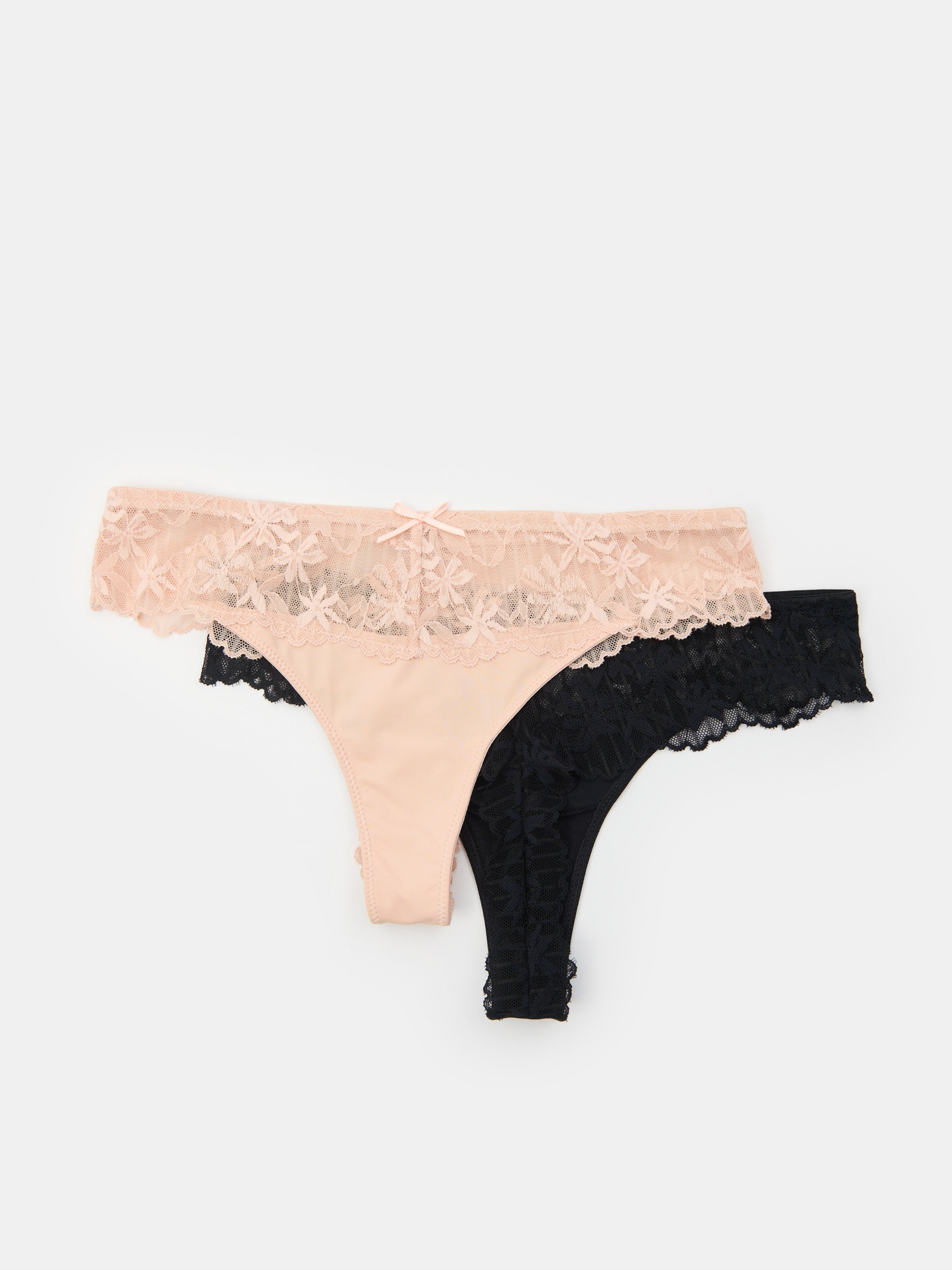 Sinsay - Stringi typu tanga z koronką 2 pack - wielobarwny