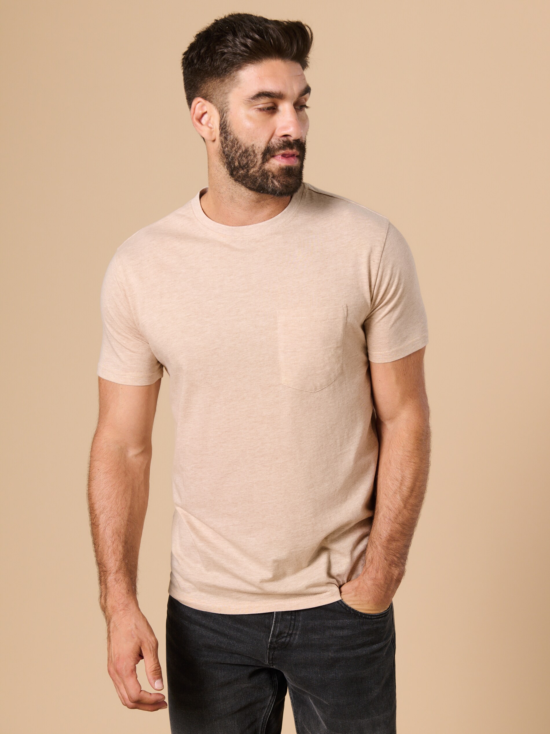 Sinsay - Tricou Basic - Bej