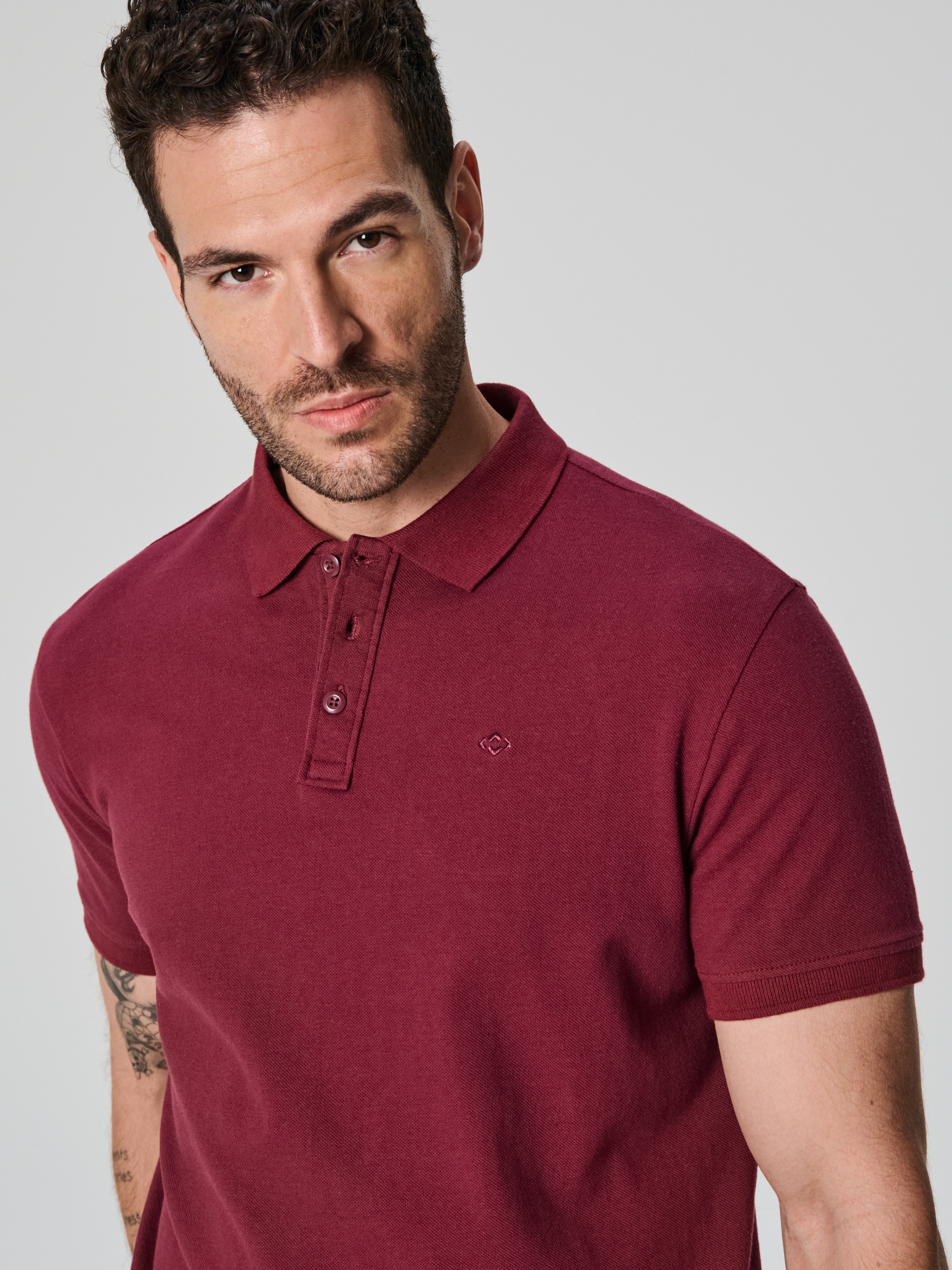 Sinsay - Tricou Polo - Bordo