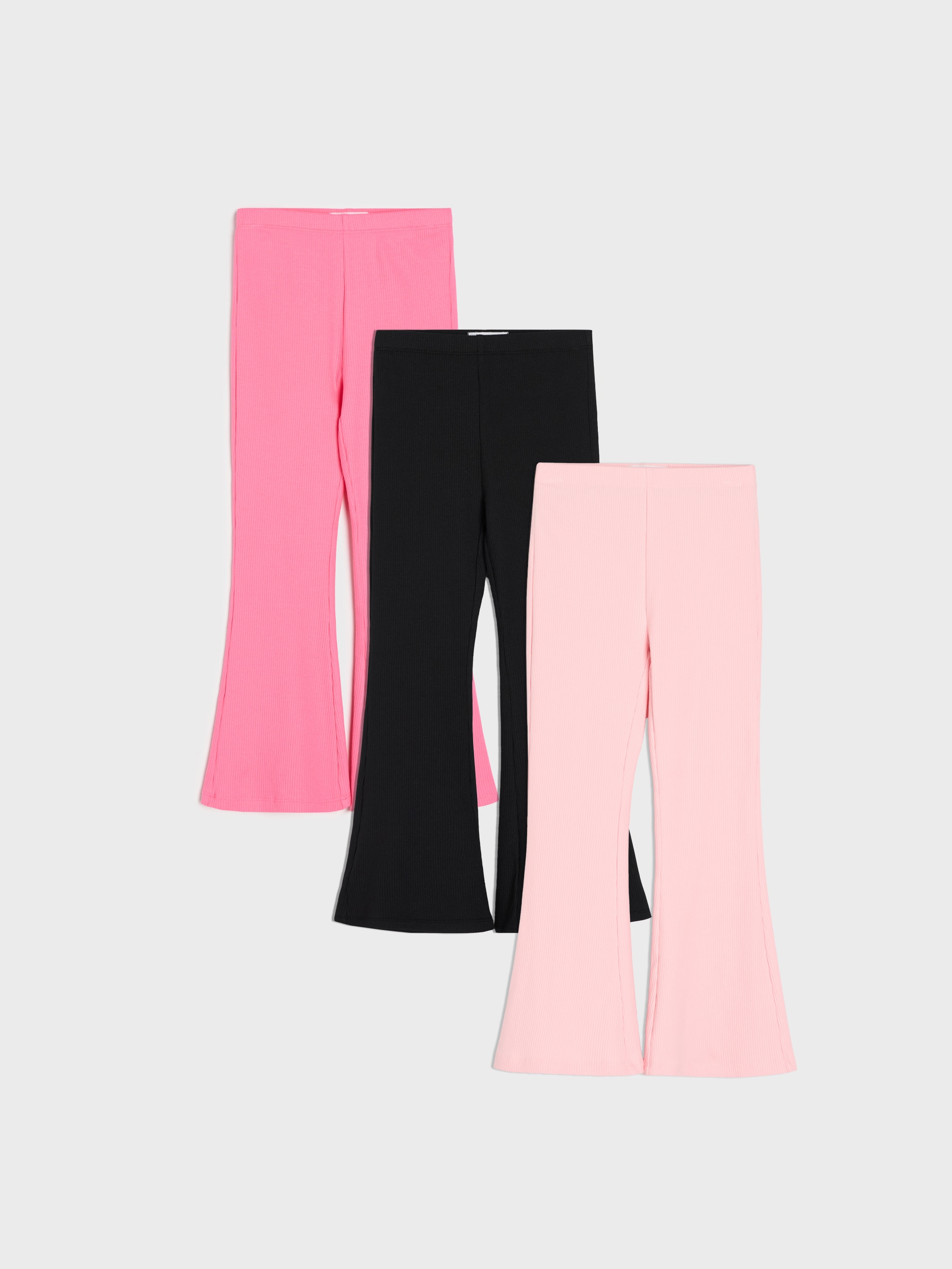 Sinsay - Prążkowane spodnie flare 3 pack - wielobarwny