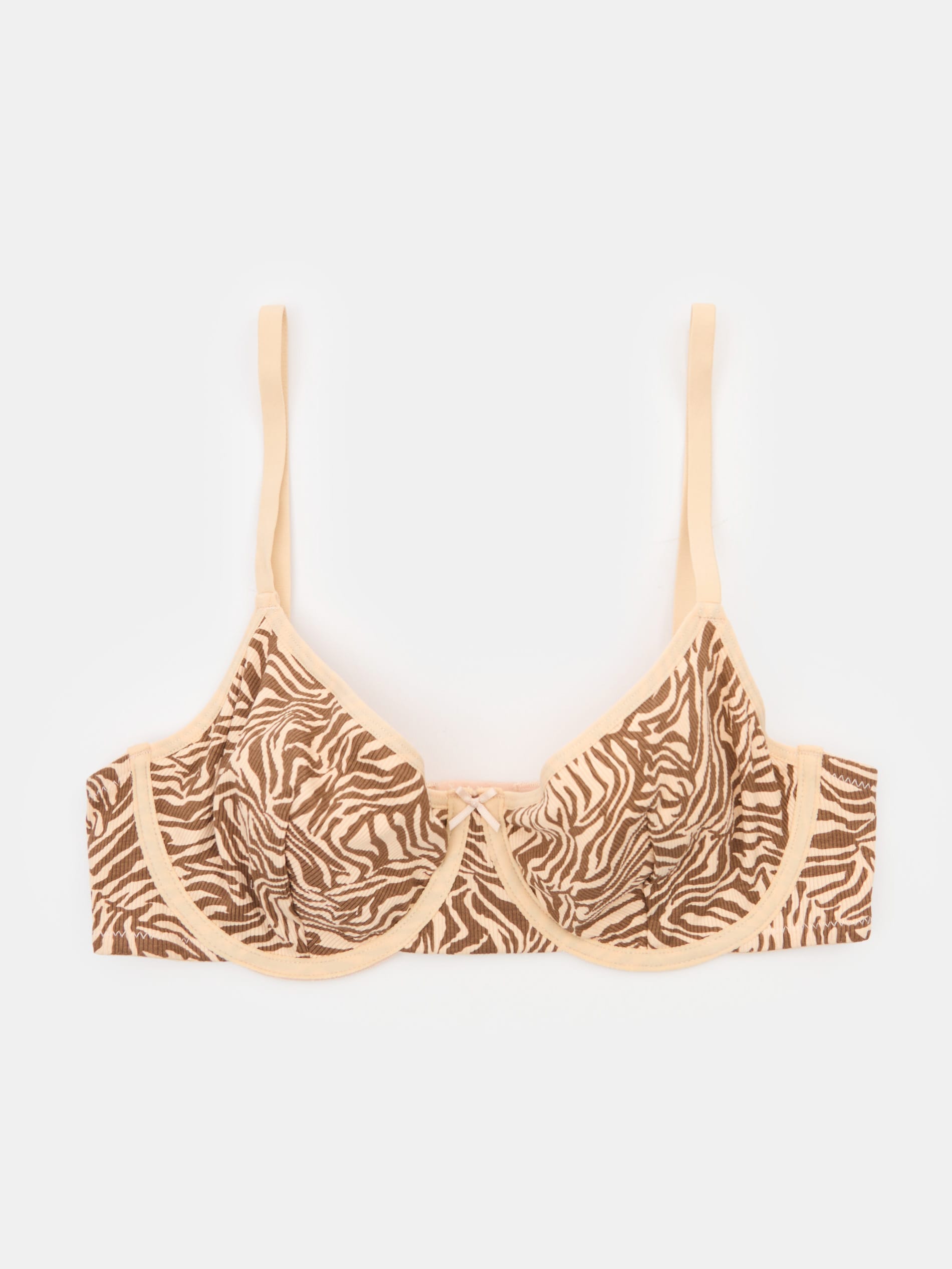 Sinsay - Bawełniany biustonosz miękki z fiszbinami w panterkę - wielobarwny