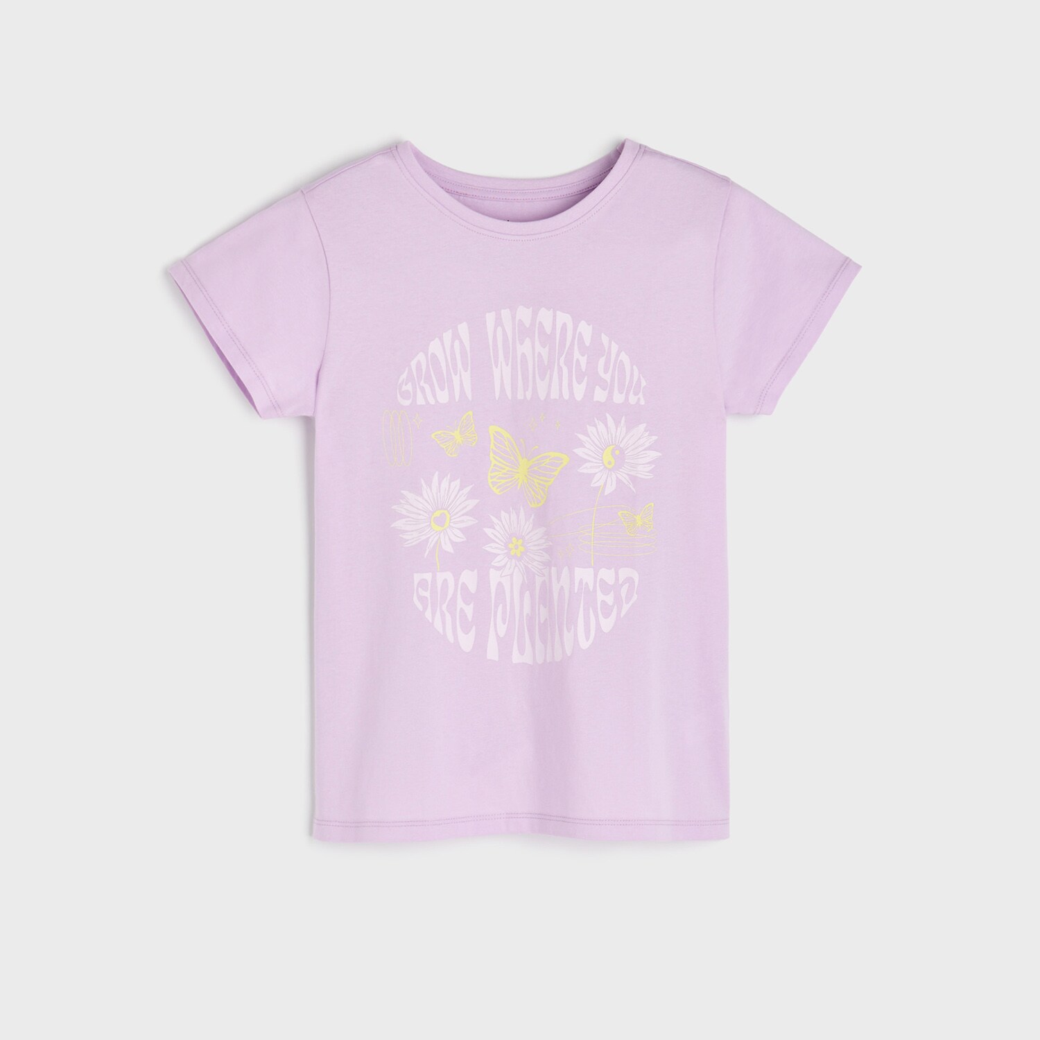 Sinsay - Tricou cu imprimeu - Violet