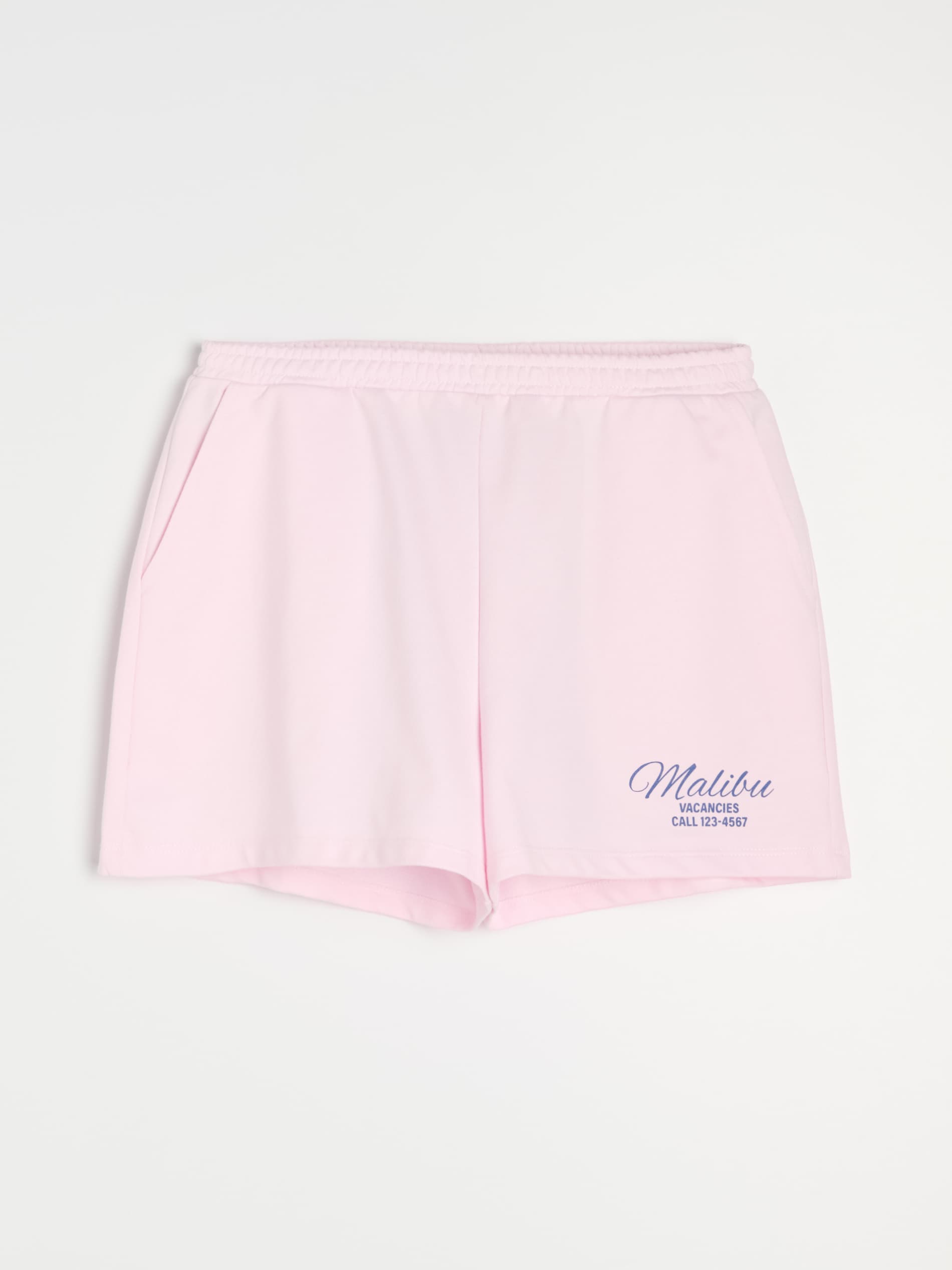 Sinsay - Bawełniane szorty dresowe - różowy