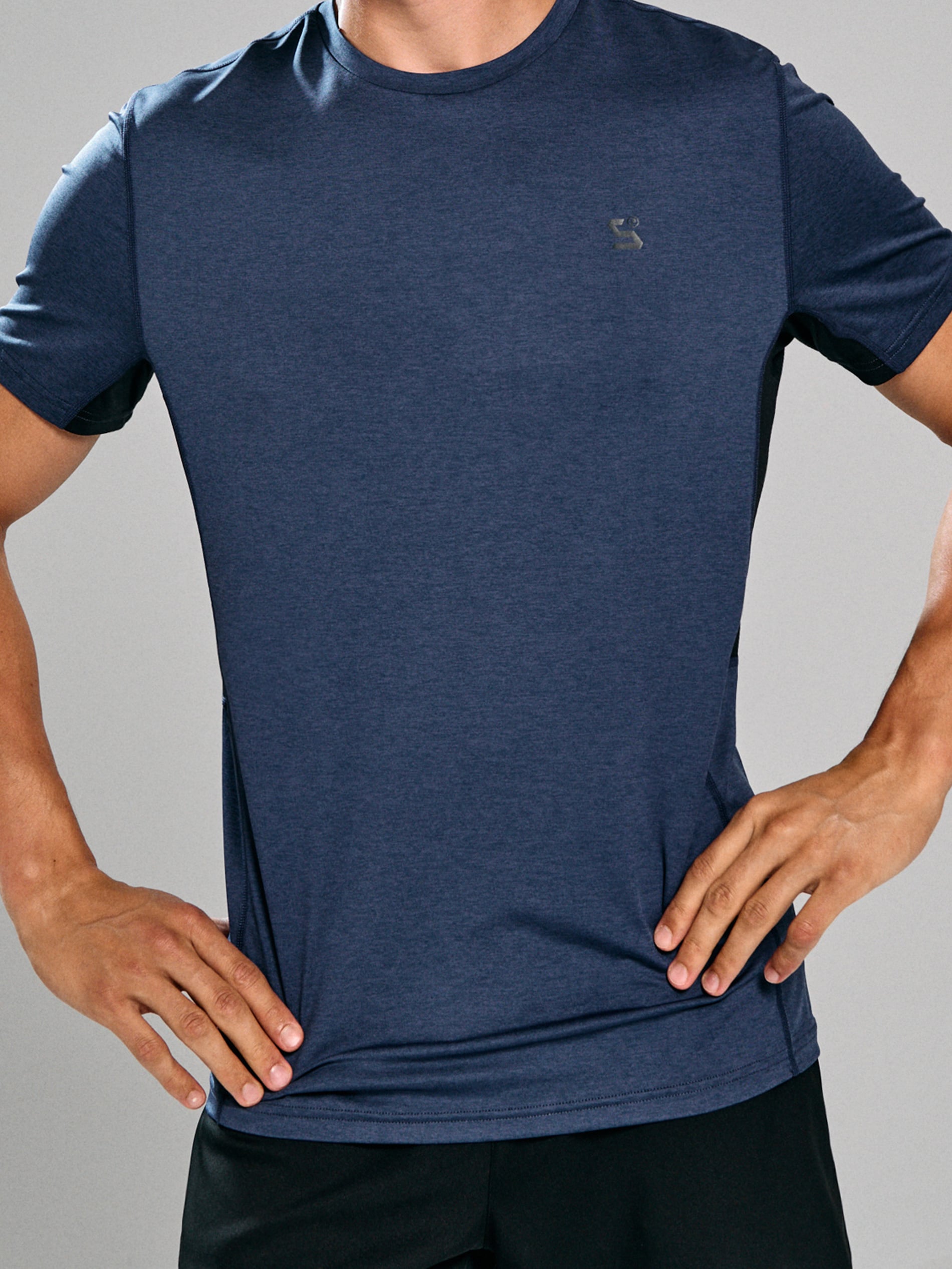 Sinsay - Koszulka slim fit SNSY PERFORMANCE - niebieski