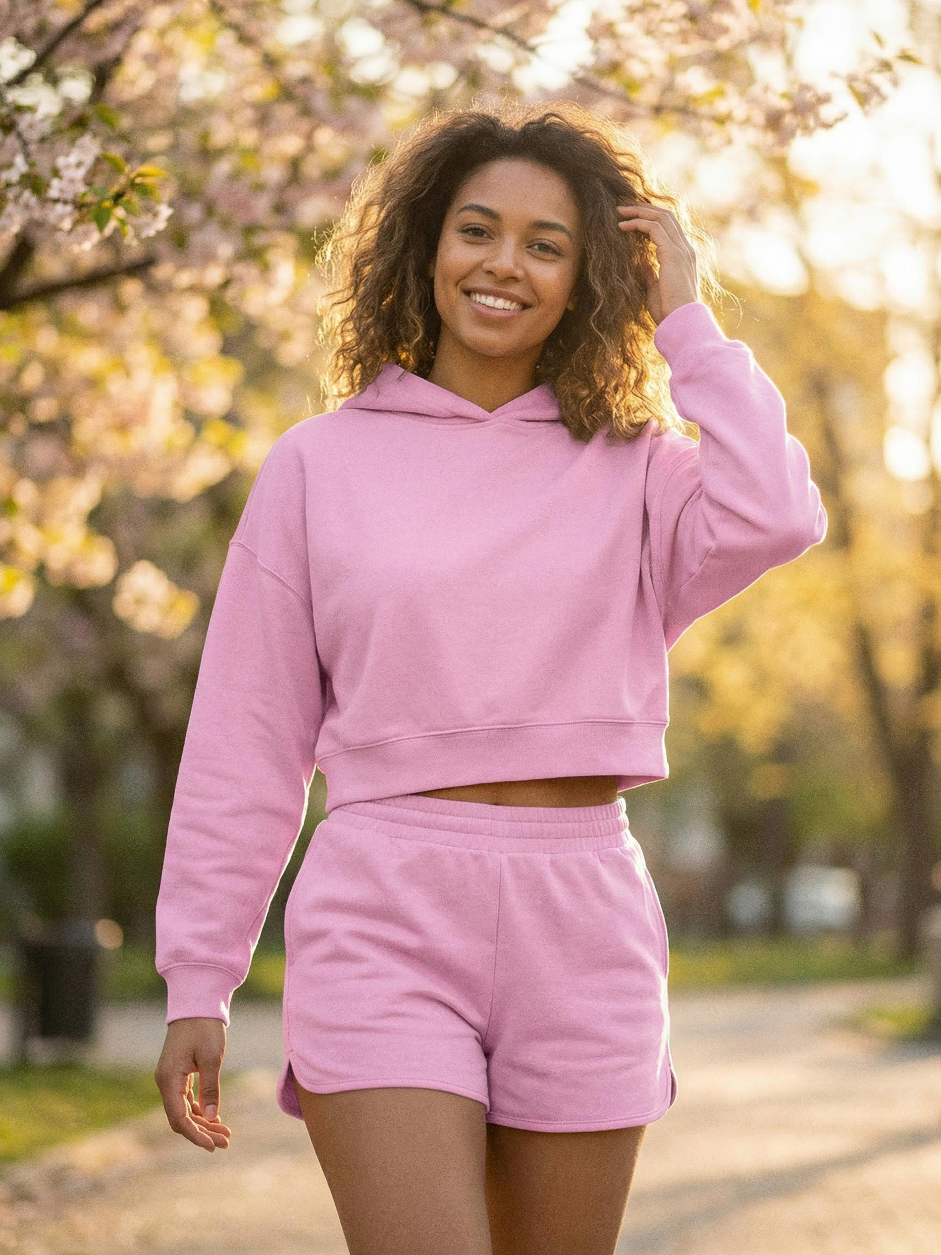 Sinsay - Szorty soft touch z domieszką wiskozy - różowy