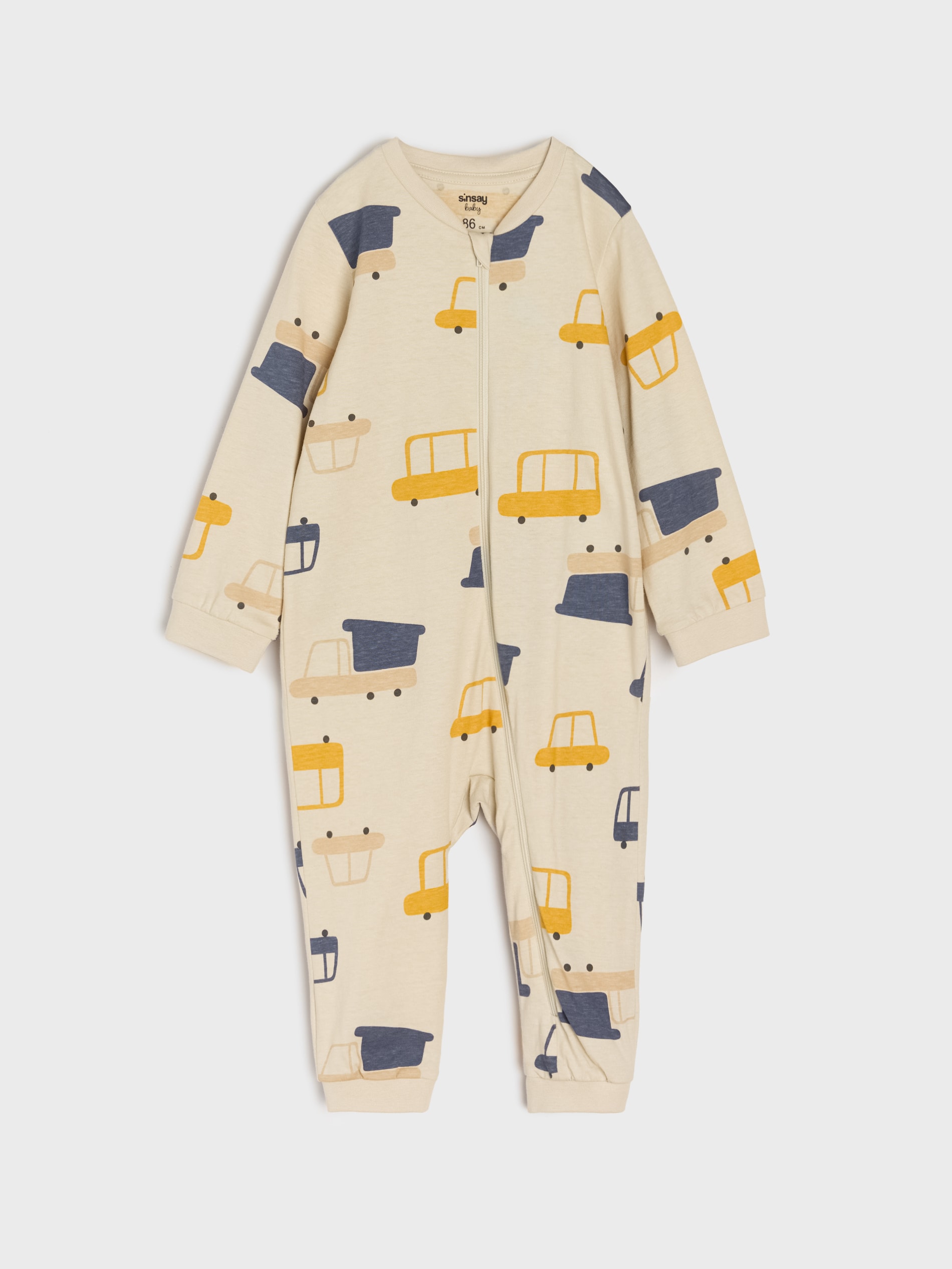 Sinsay - Βαμβακερή φόρμα ύπνου 2 pack - κρεμ φωτογραφία