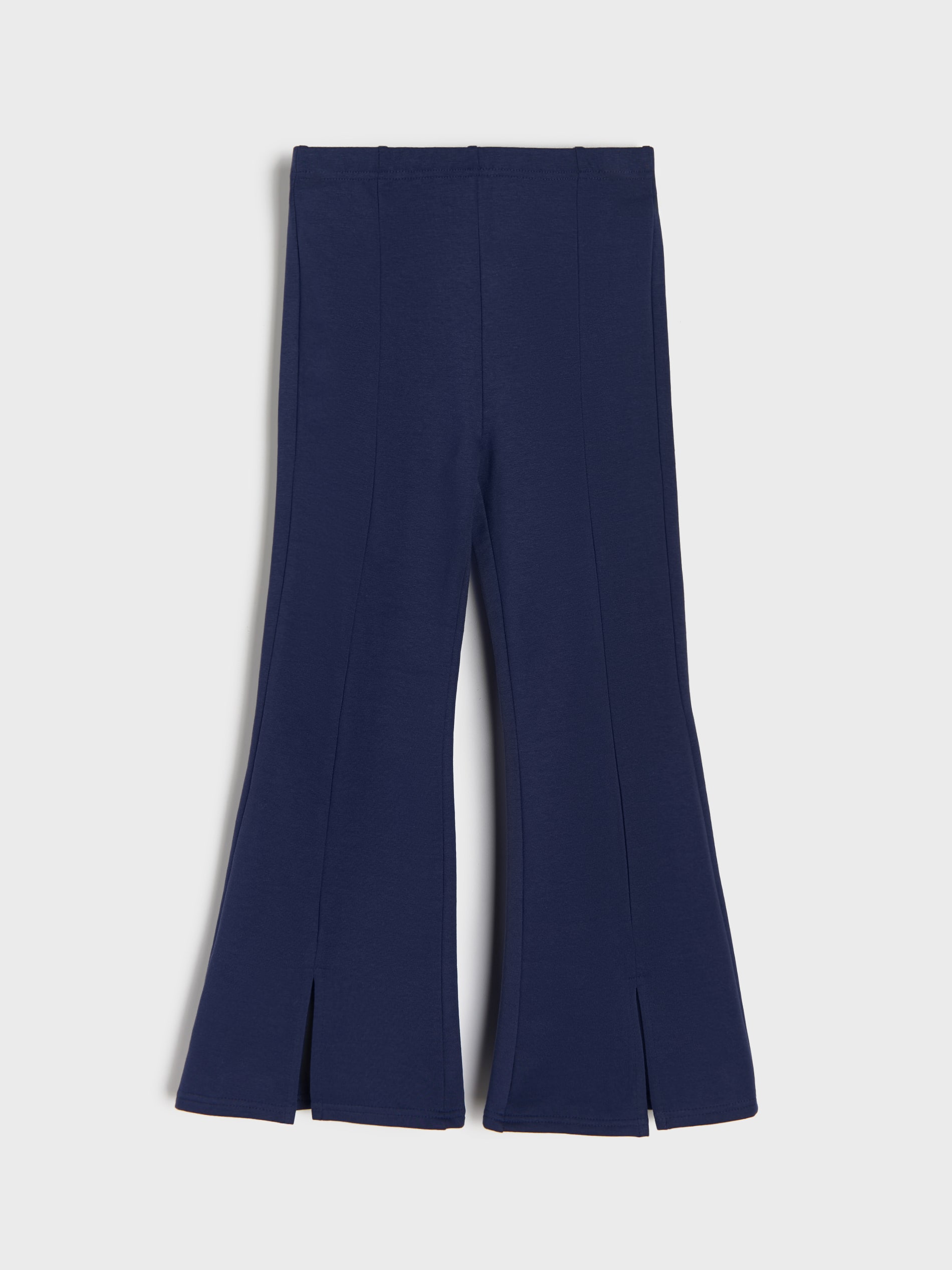 Sinsay - Spodnie flare z ozdobnymi rozcięciami - granatowy