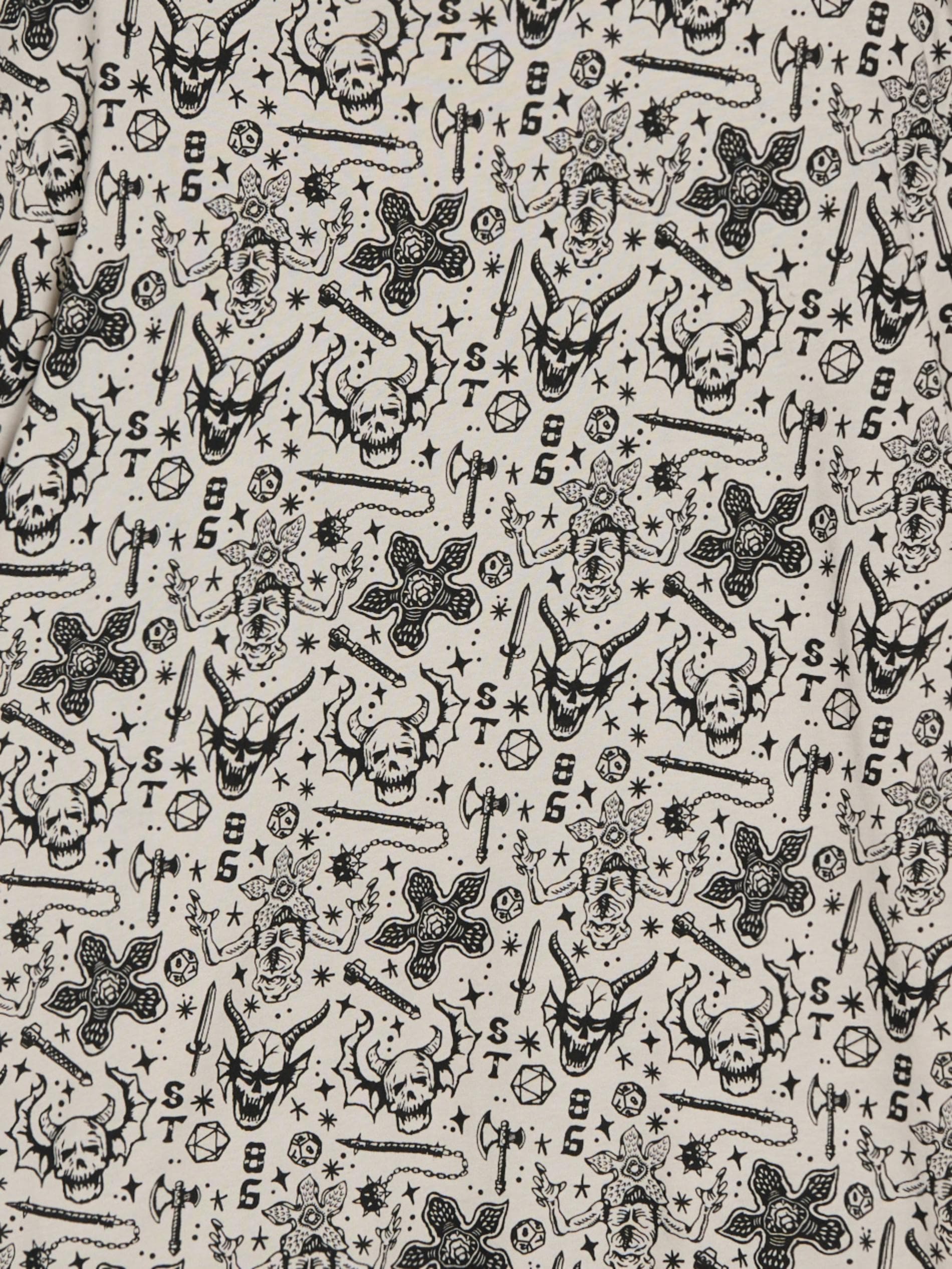 Sinsay - Μπλουζάκι με κοντό μανίκι Stranger Things - κρεμ φωτογραφία