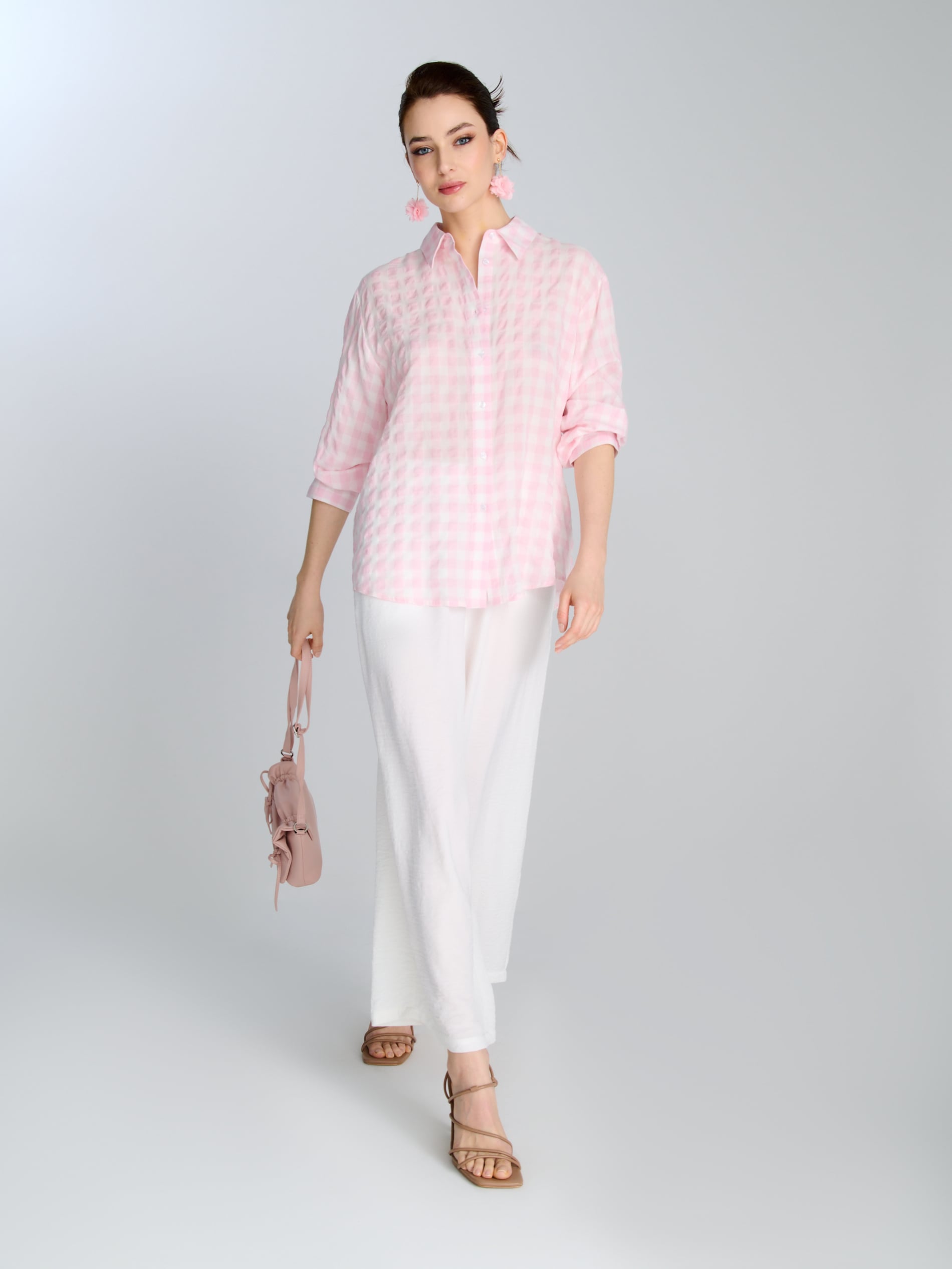 Sinsay - Καρό πουκάμισο - ροζ παστελ φωτογραφία