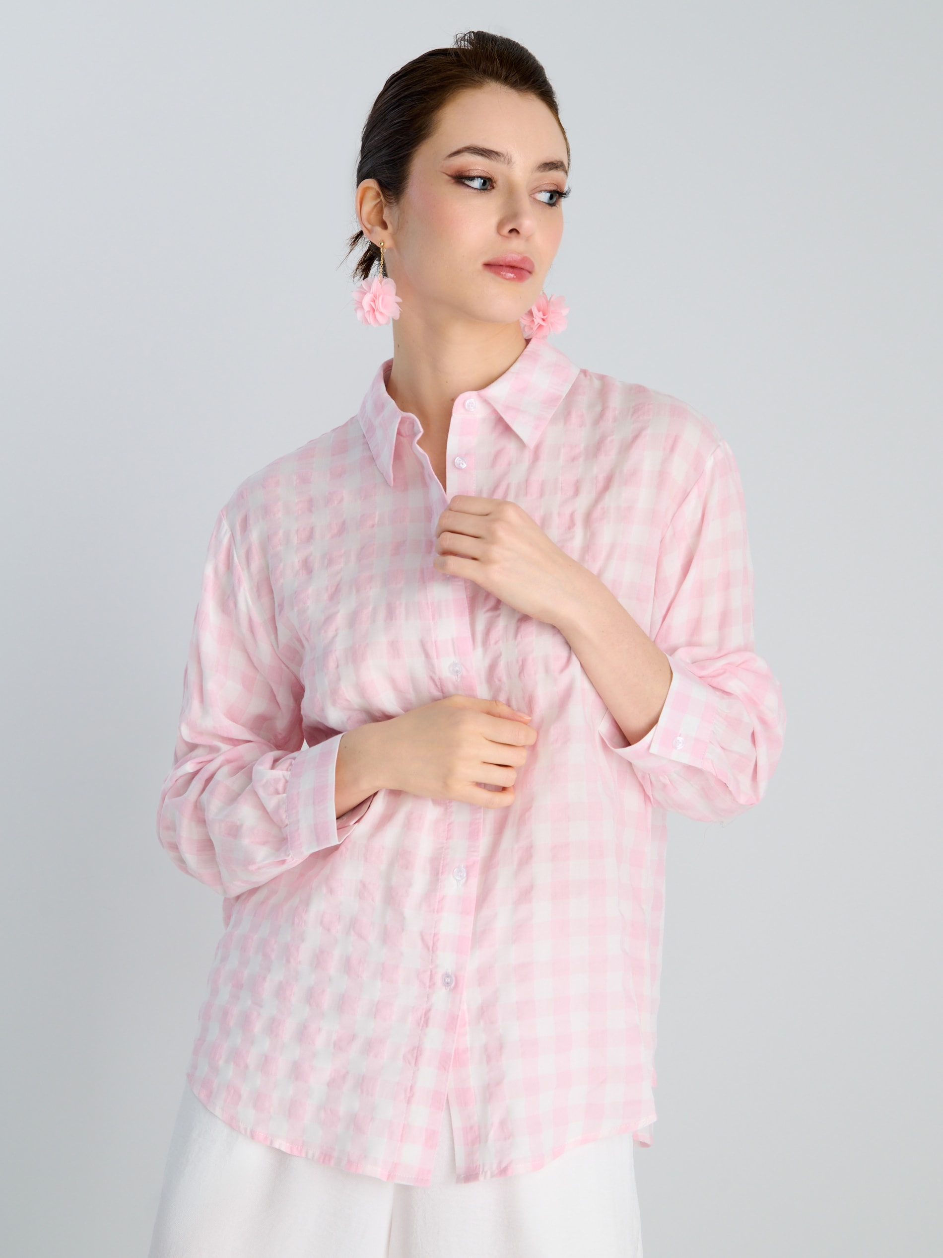 Sinsay - Καρό πουκάμισο - ροζ παστελ φωτογραφία