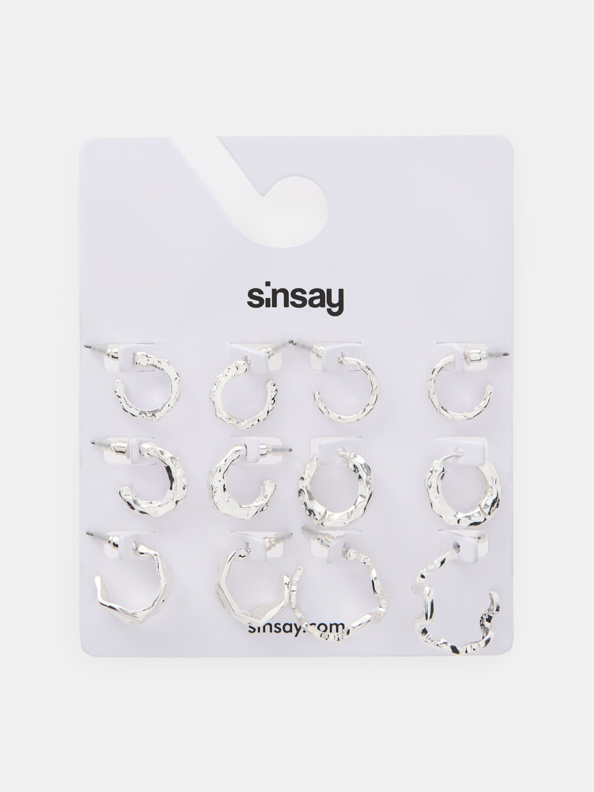 Sinsay - Σετ με 6 σκουλαρίκια - ασημι φωτογραφία