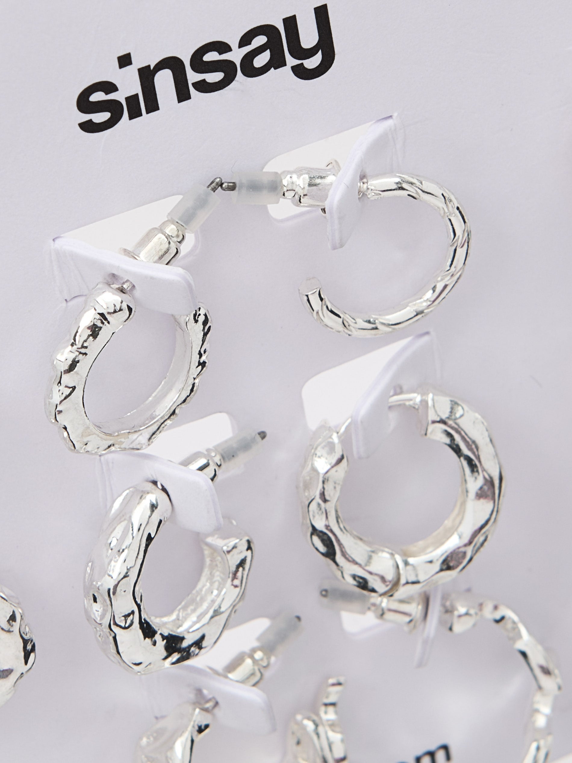 Sinsay - Σετ με 6 σκουλαρίκια - ασημι φωτογραφία