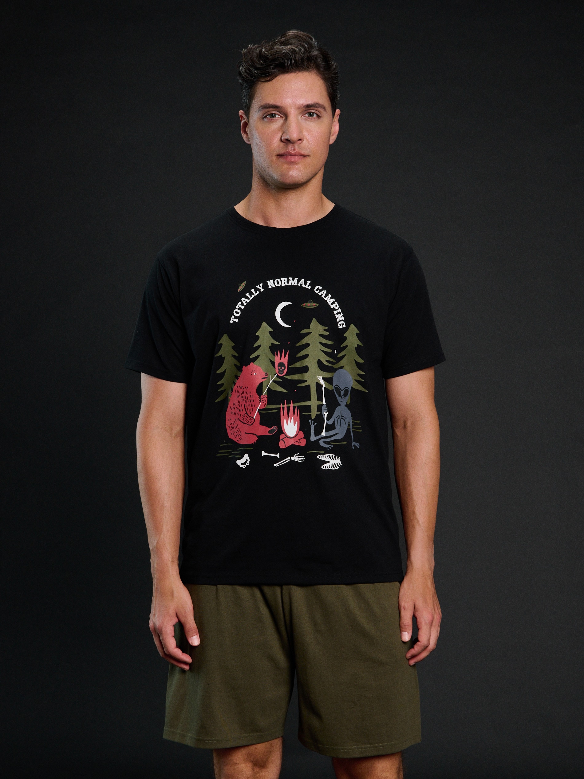 Sinsay - Bawełniana piżama z nadrukiem i kieszeniami - wielobarwny