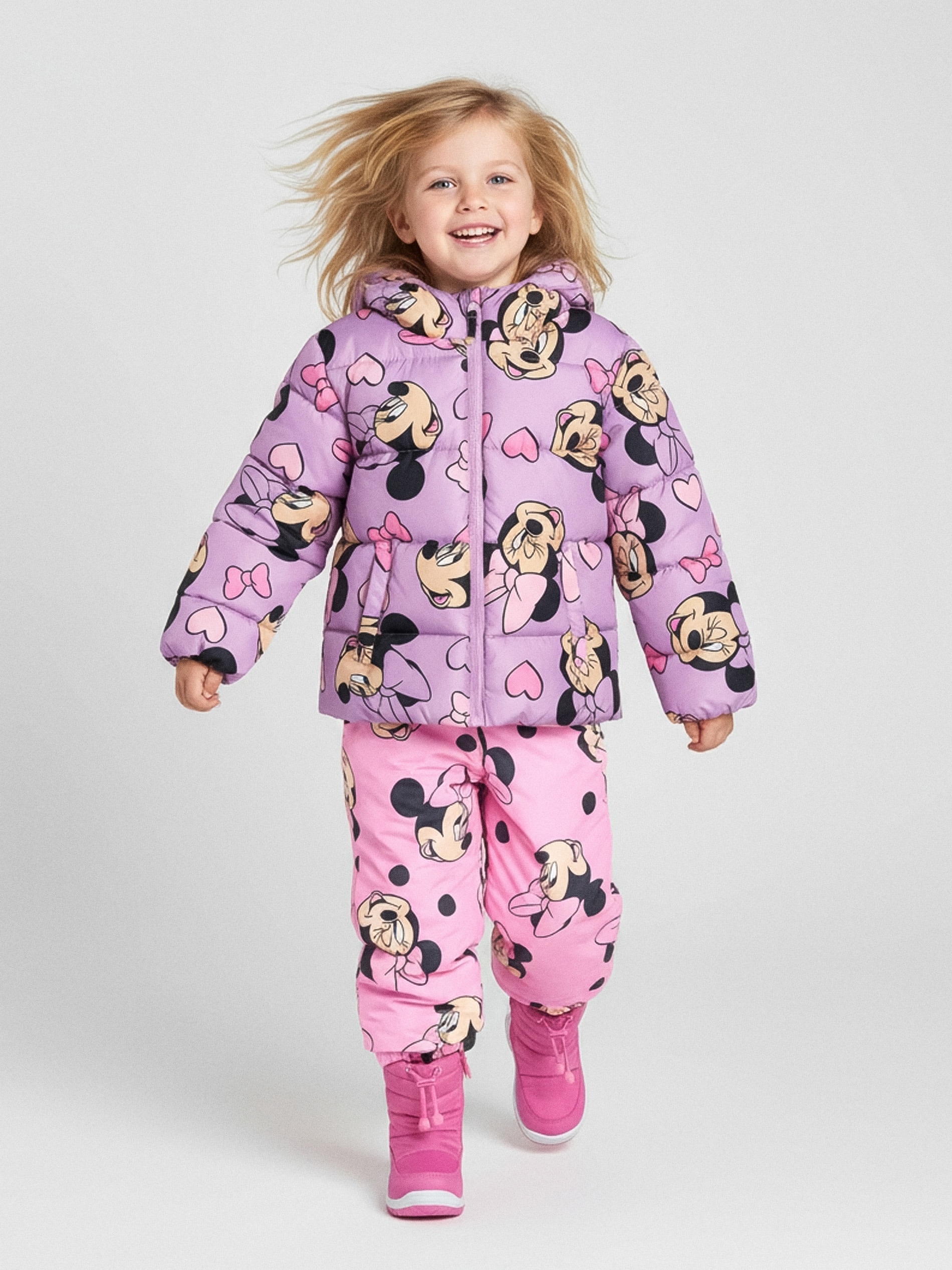 Sinsay - Pikowana kurtka z kapturem Minnie Mouse - wielobarwny