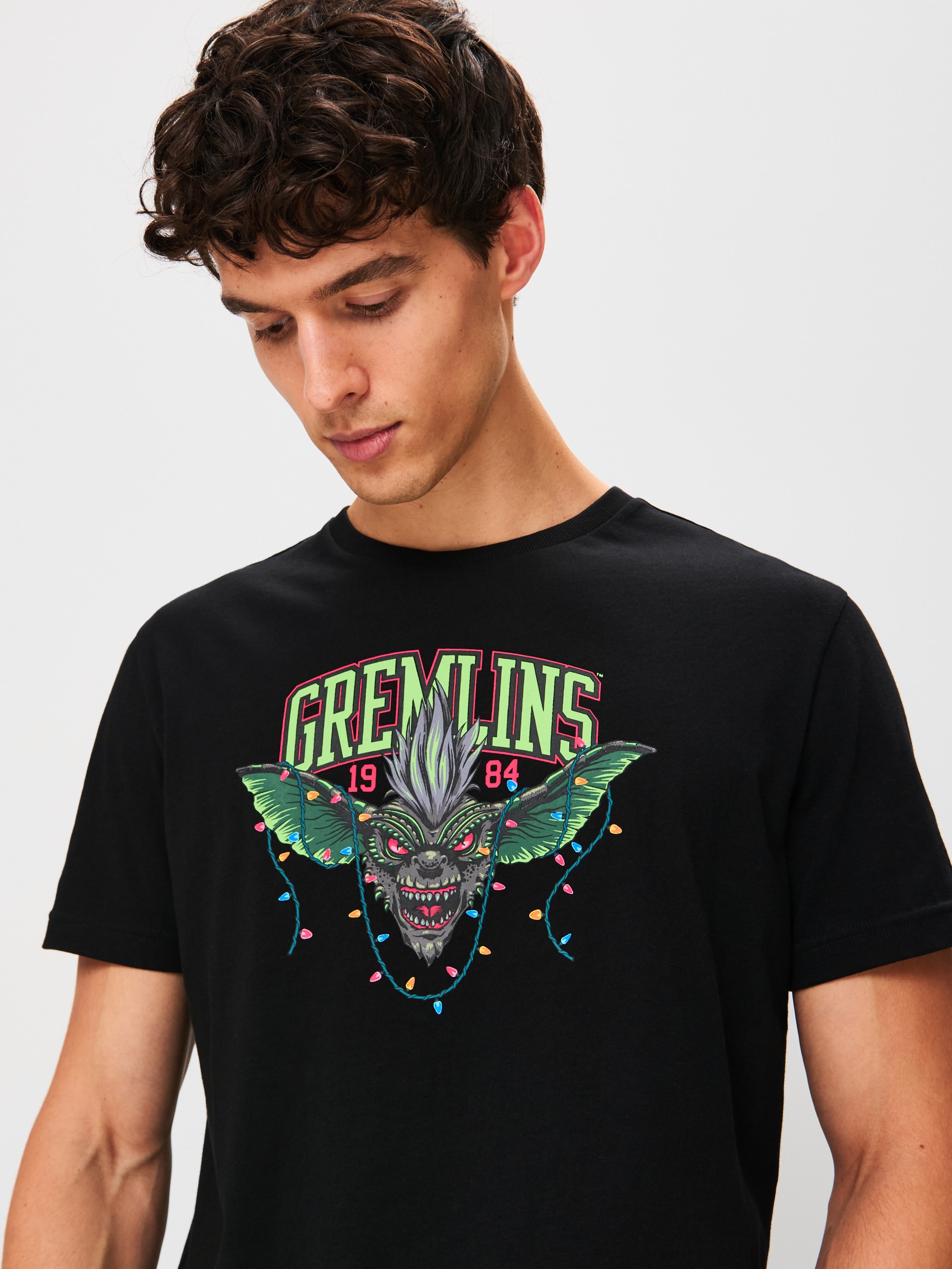 Sinsay - Μπλουζάκι με κοντό μανίκι Gremlins - μαυρο φωτογραφία