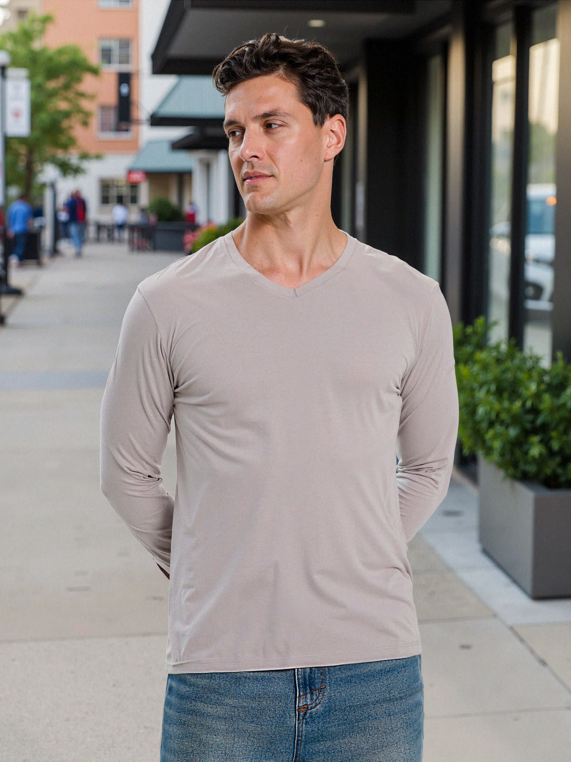 Sinsay - Βαμβακερό basic μπλουζάκι - κρεμ φωτογραφία