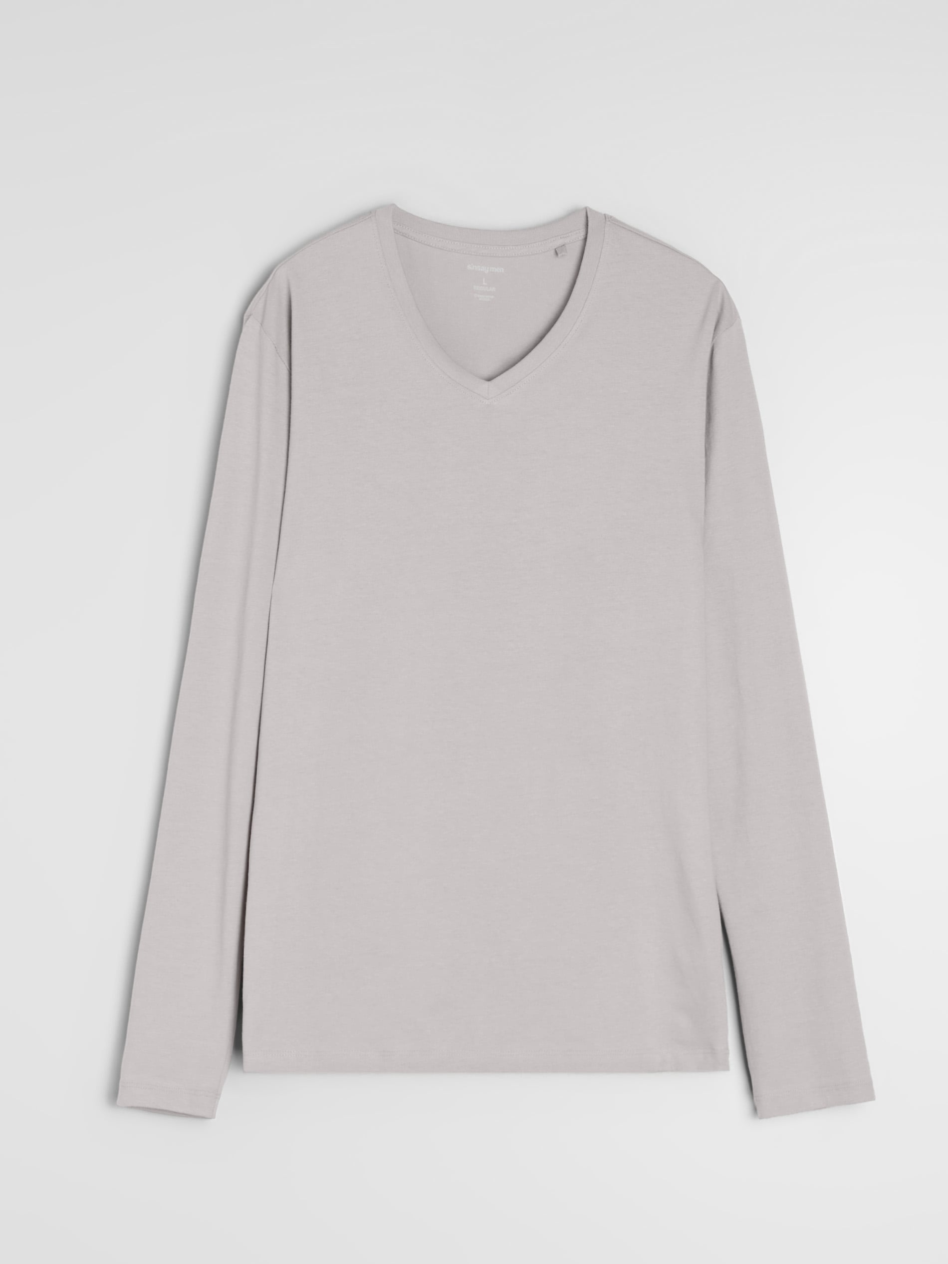 Sinsay - Βαμβακερό basic μπλουζάκι - μπεζ φωτογραφία